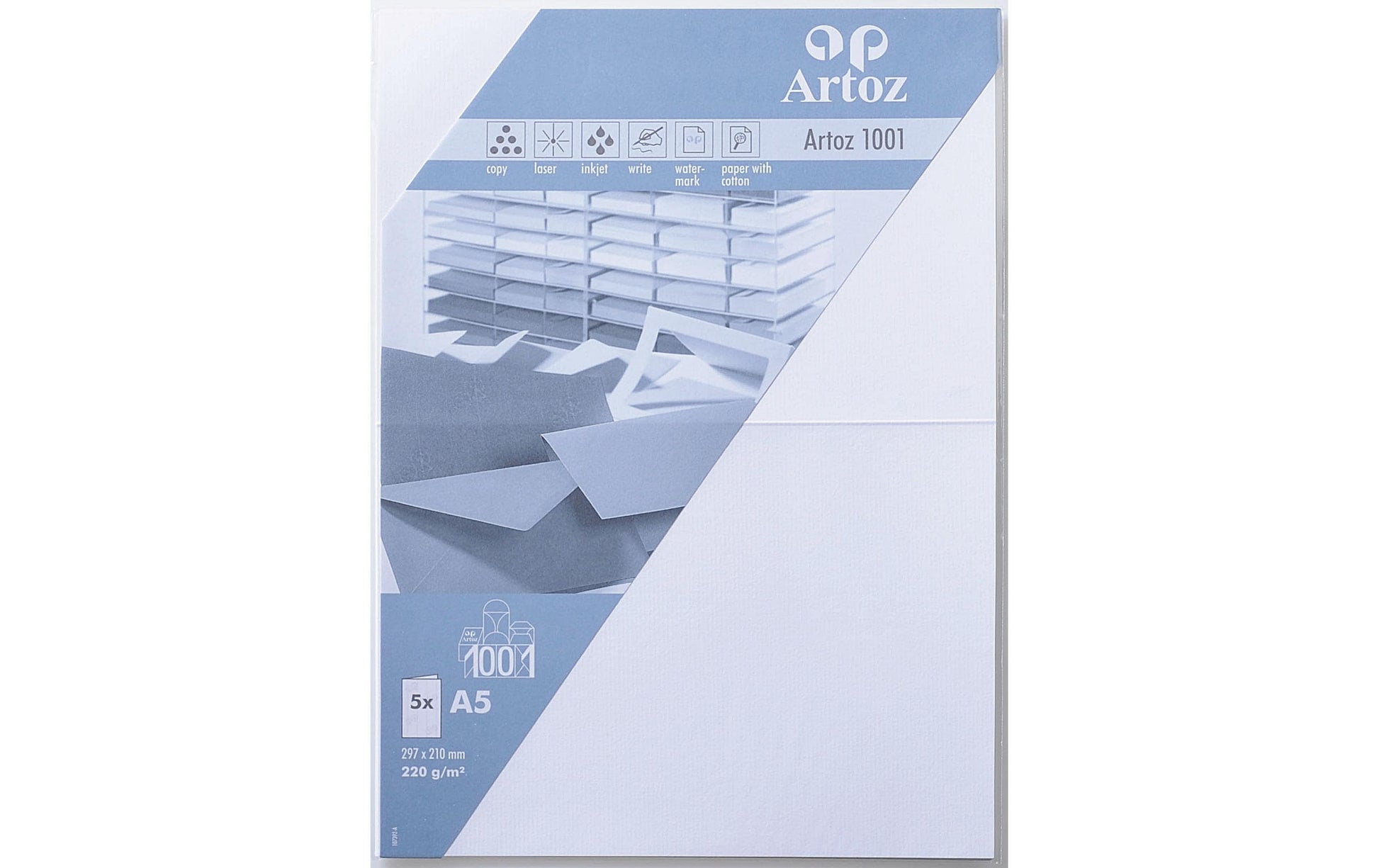 Artoz Grusskarten – A5, 220 g/m² Papier, Weiss – 5 Stk