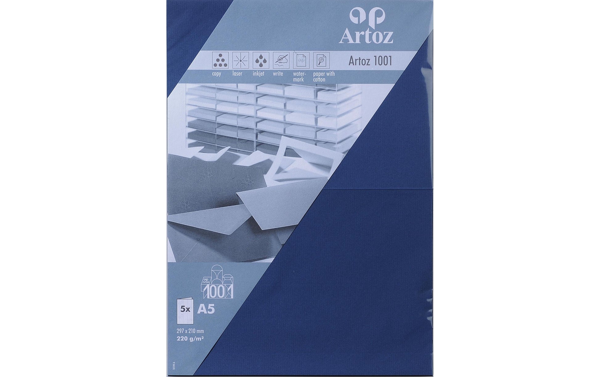 Artoz Klappkarten-Set – A5, 220 g/m² Papier, Blau – 5 Stk