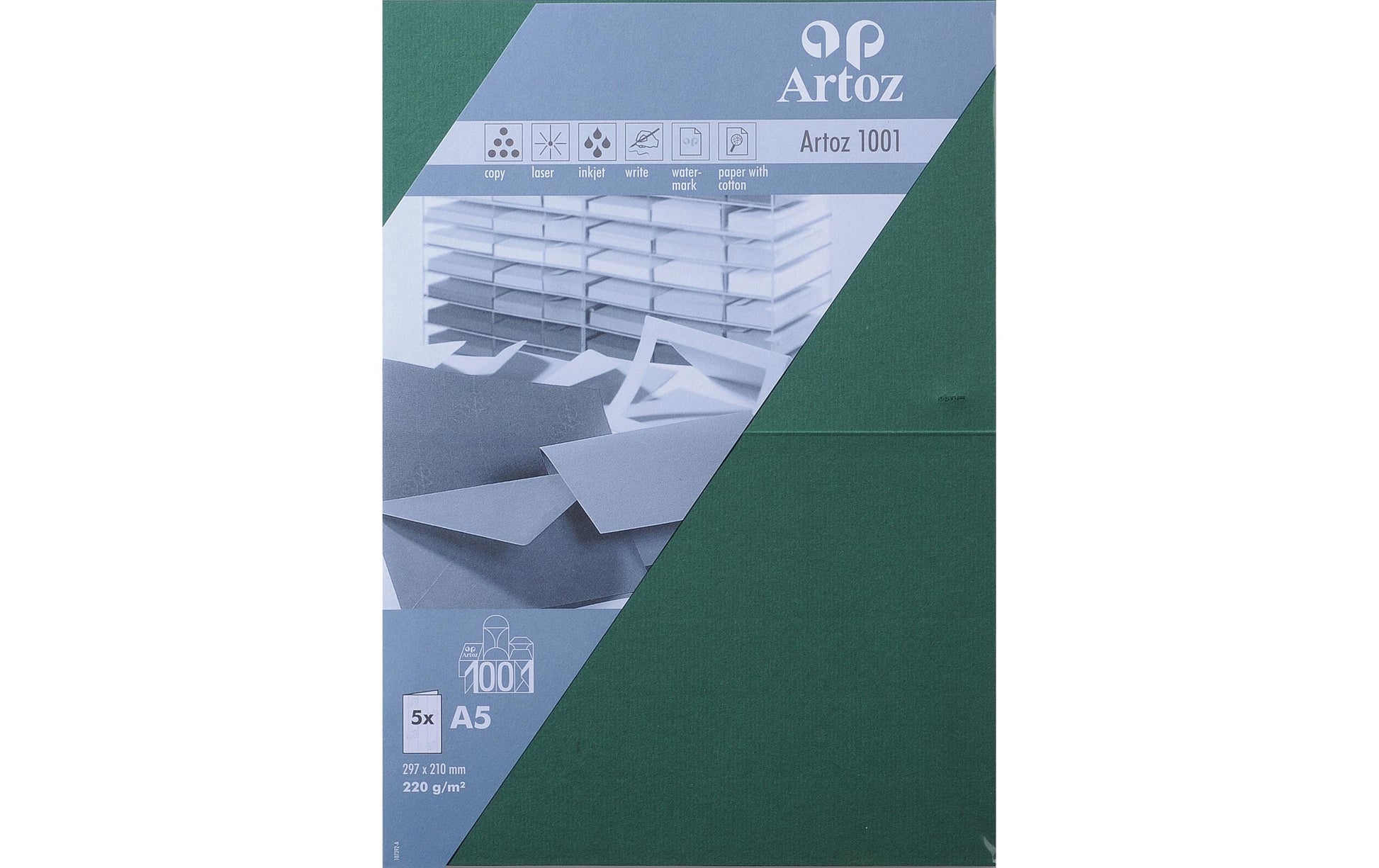 Artoz Klappkarten-Set – A5, 220 g/m² Papier, Grün – 5 Stk
