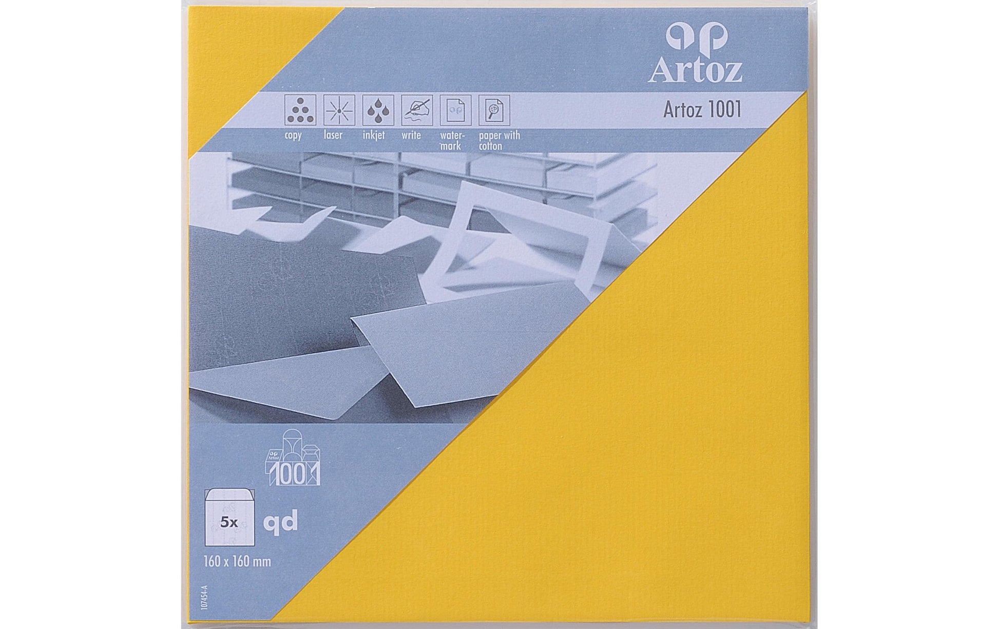 Artoz Couvert 160 × 160 mm, ohne Fenster, dunkelgelb, 100 g/m²