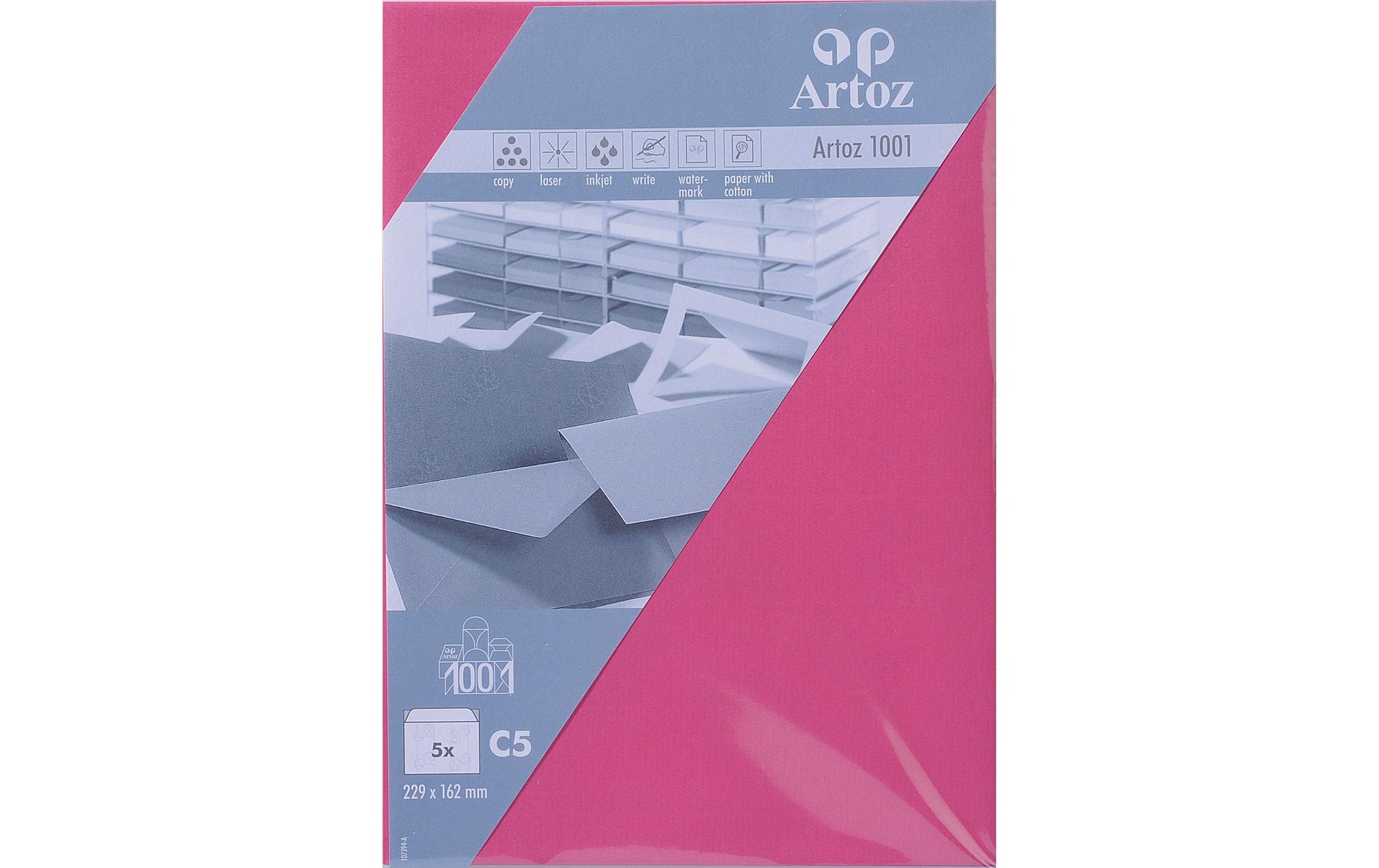 Artoz Couvert C5, ohne Fenster, Fuchsia, 100 g/m² – 5 Stk.