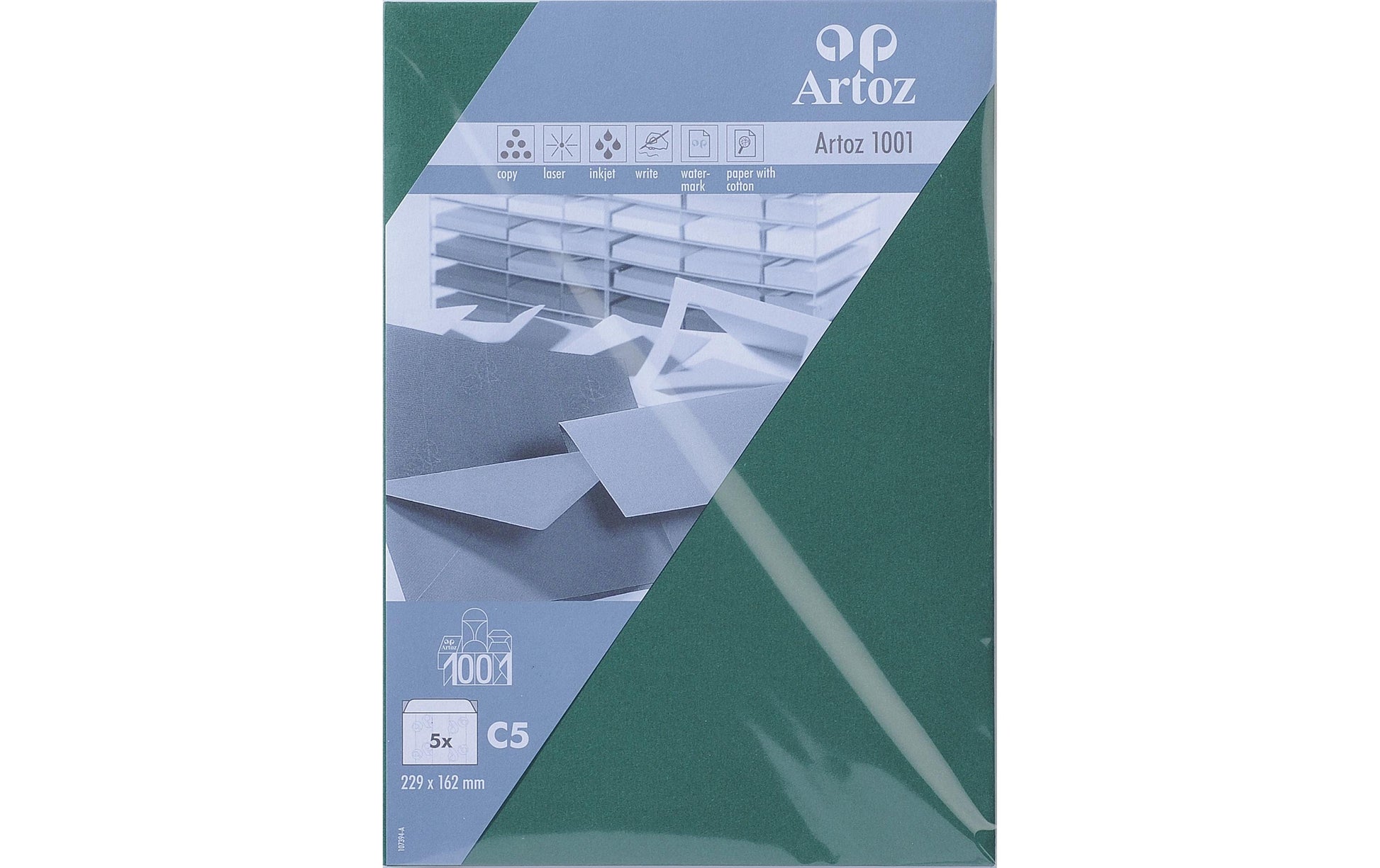 Artoz Couvert C5, ohne Fenster, grün, 100 g/m²