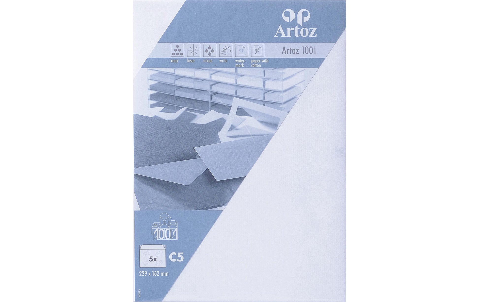 Artoz Couvert C5, ohne Fenster, weiss, 100 g/m²