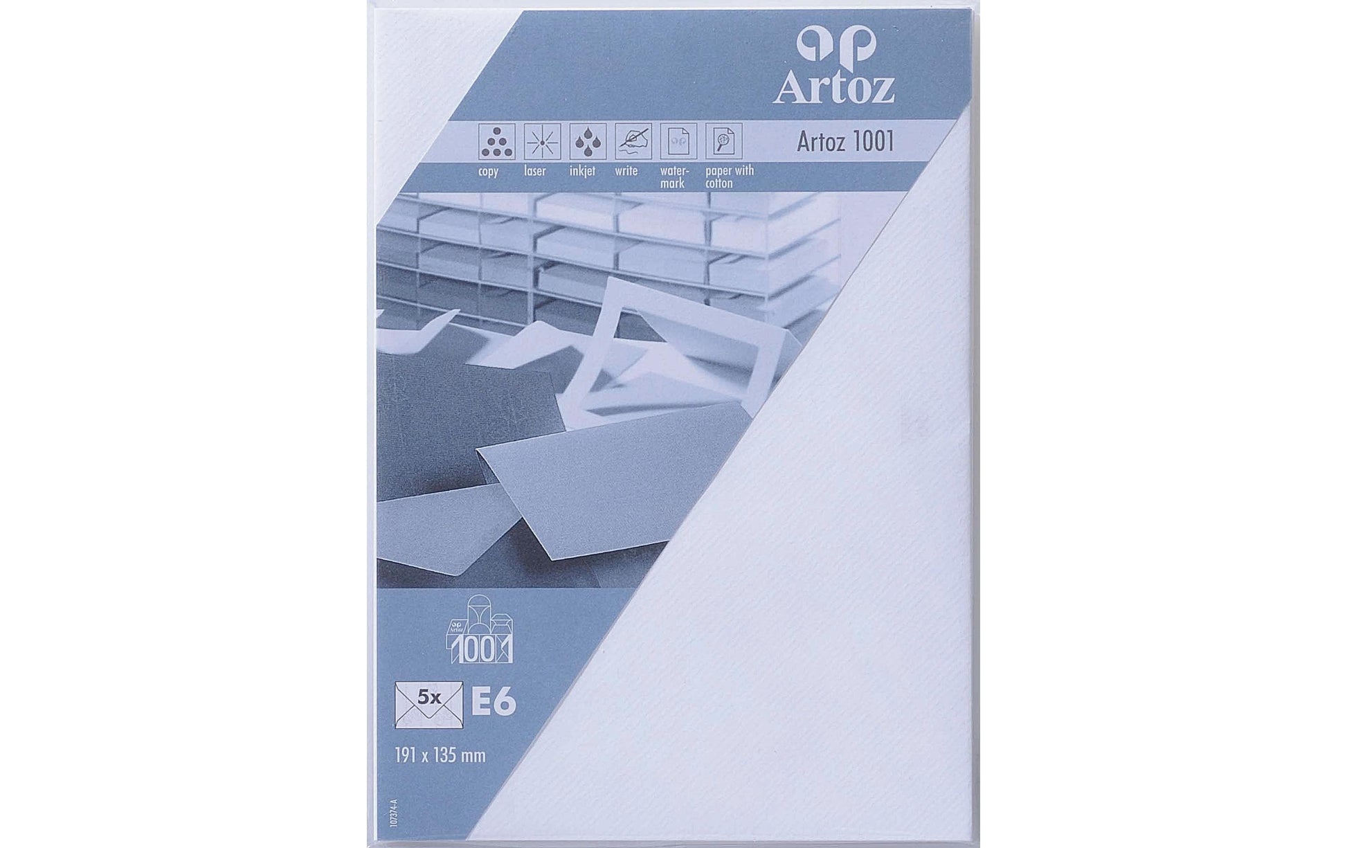 Artoz Couvert 135 × 191 mm, ohne Fenster, weiss, 100 g/m² – Artoz – 5 Stk.
