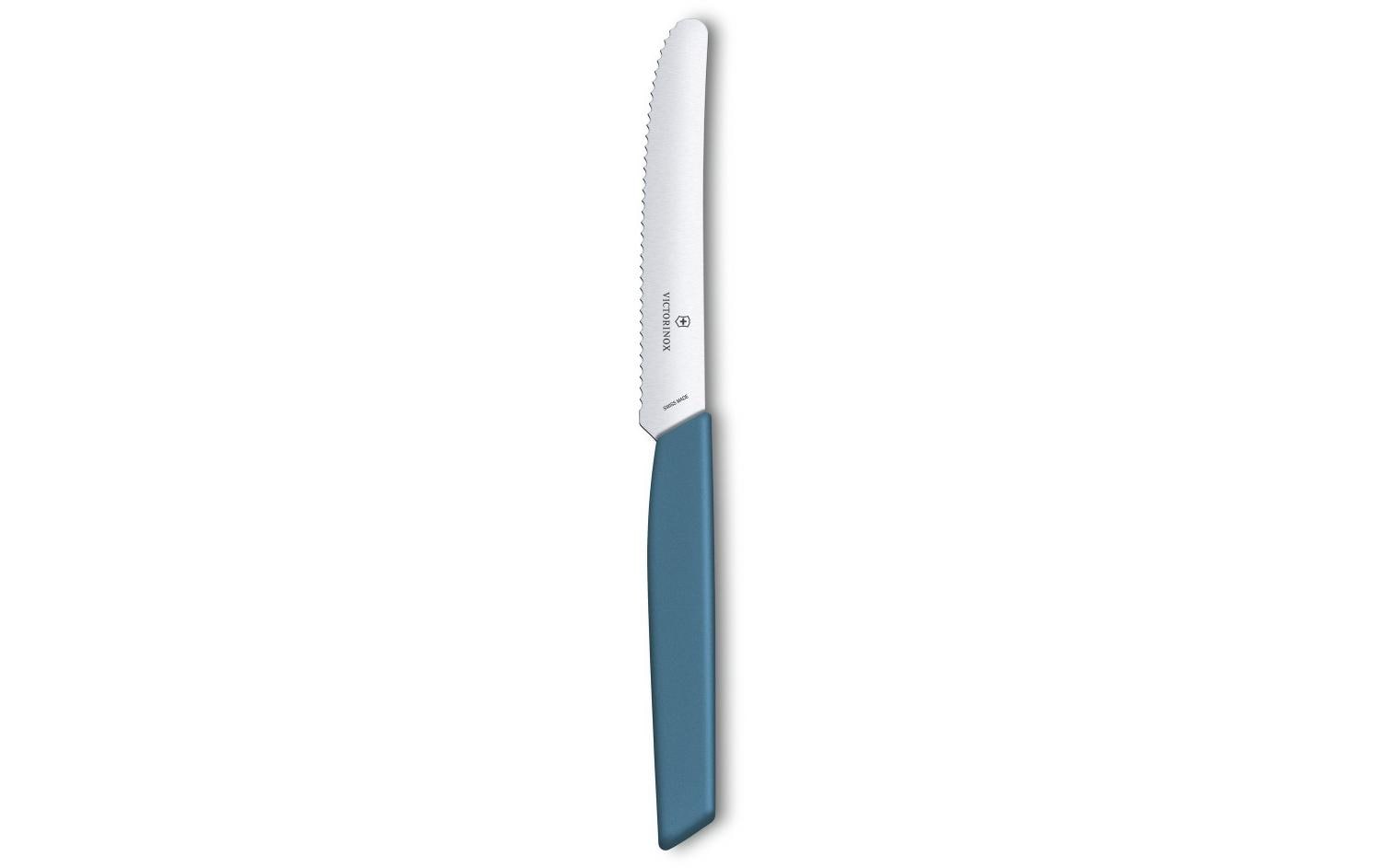Victorinox Swiss Modern Tafelmesser – 11 cm, Wellenschliff, Edelstahl, Kunststoffgriff, Blau