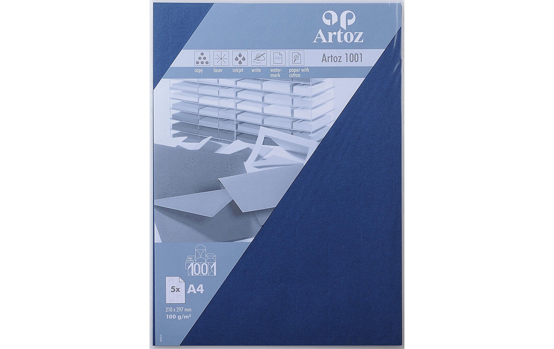 Artoz Kunstpapier – A4, blau, 100 g/m² – 5 Blatt, FSC, 1001