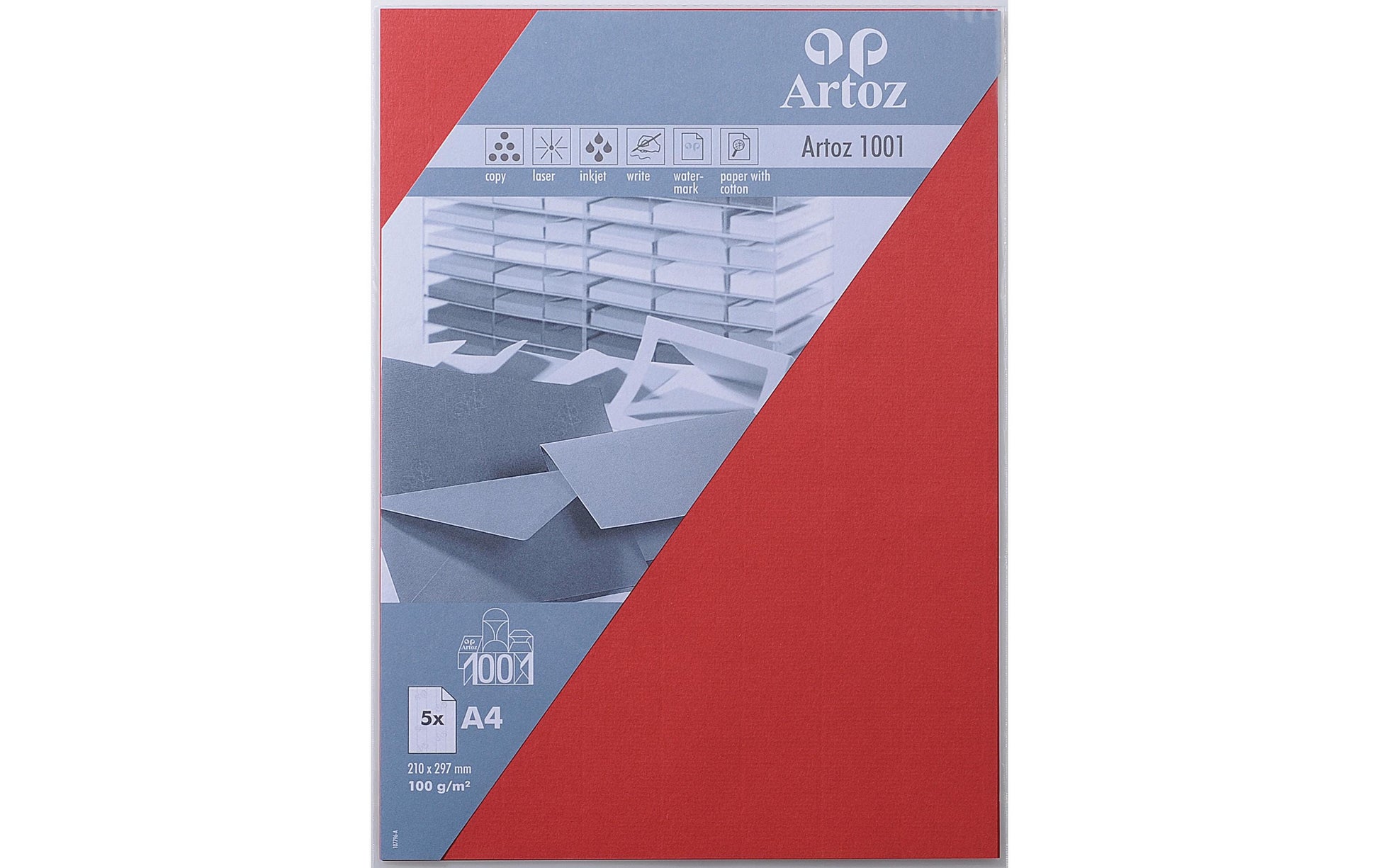 Artoz Zeichenpapier – A4, 100 g/m², rot, 5 Blatt – FSC