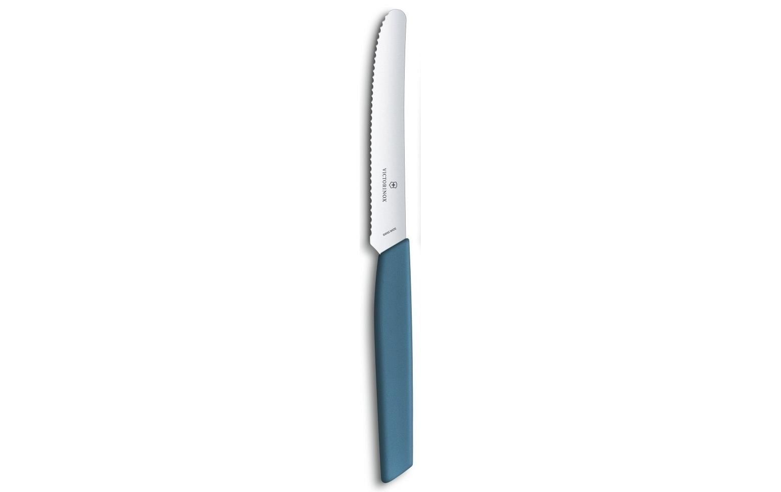 Victorinox Tafelmesser – 2er-Set, 11 cm, Wellenschliff, Edelstahl, Kunststoffgriff, Blau, spülmaschinenfest