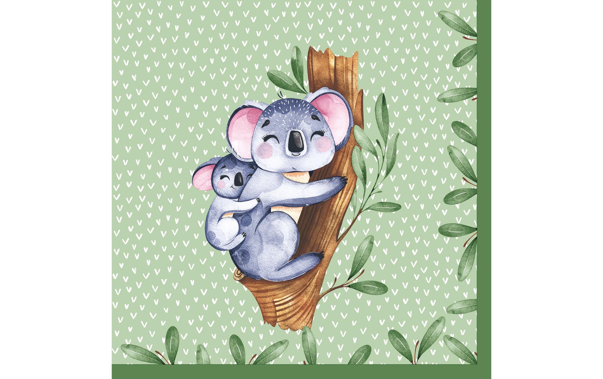 Paper + Design Servietten Koalas – 33 × 33 cm, 3-lagig – 20 Stück
