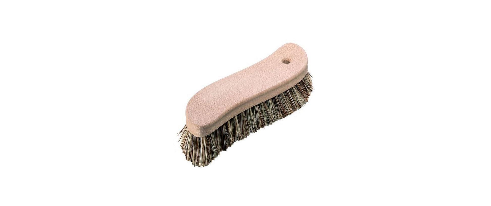 Edi Baur Scheuerbürste S-Form – Naturborsten, Holz, beige