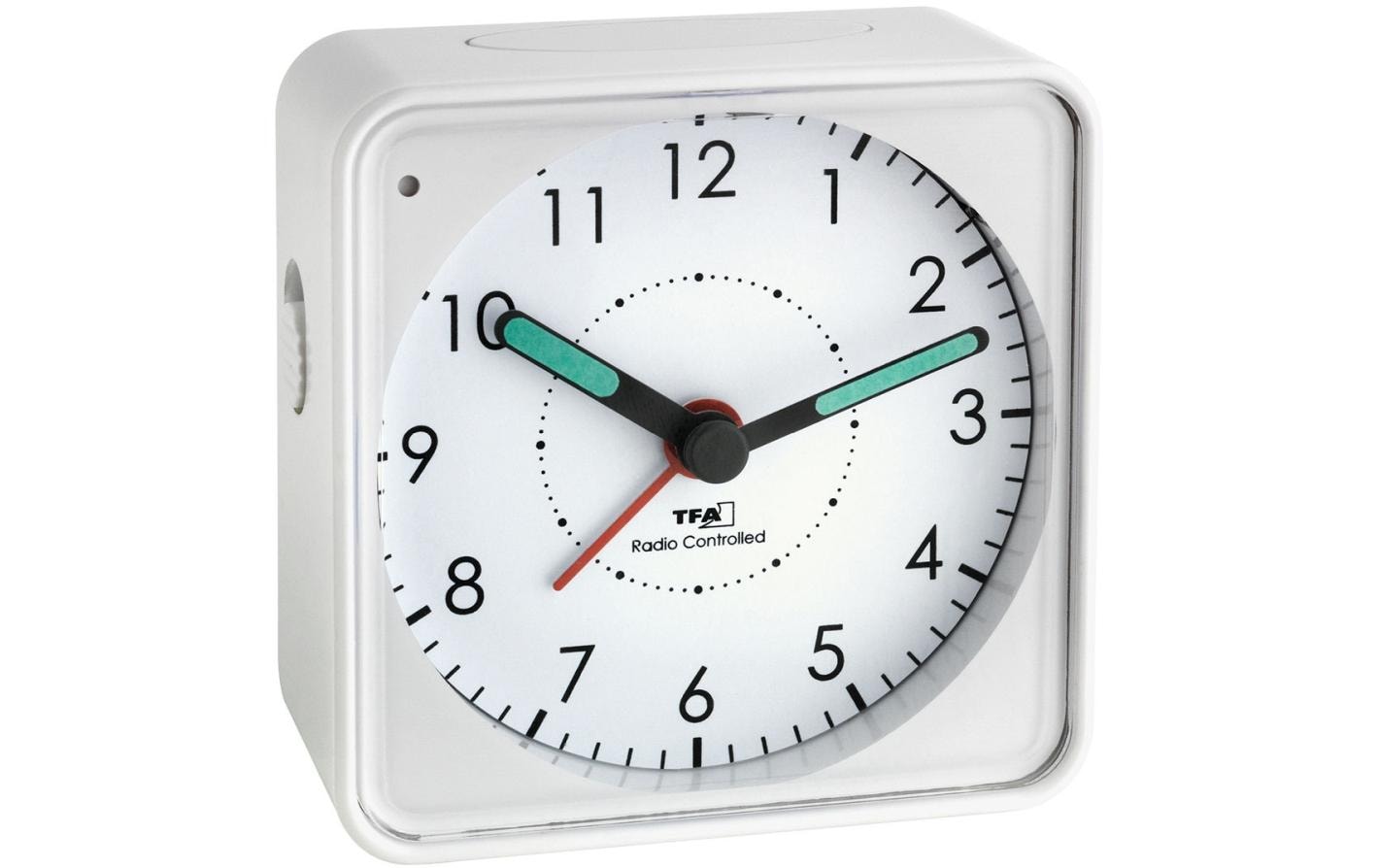 TFA-Dostmann TFA Dostmann PICCO Quarz-Wecker – Analog, Hintergrundbeleuchtung, 7,5 × 7,5 × 3,1 cm, Weiss, Kunststoff