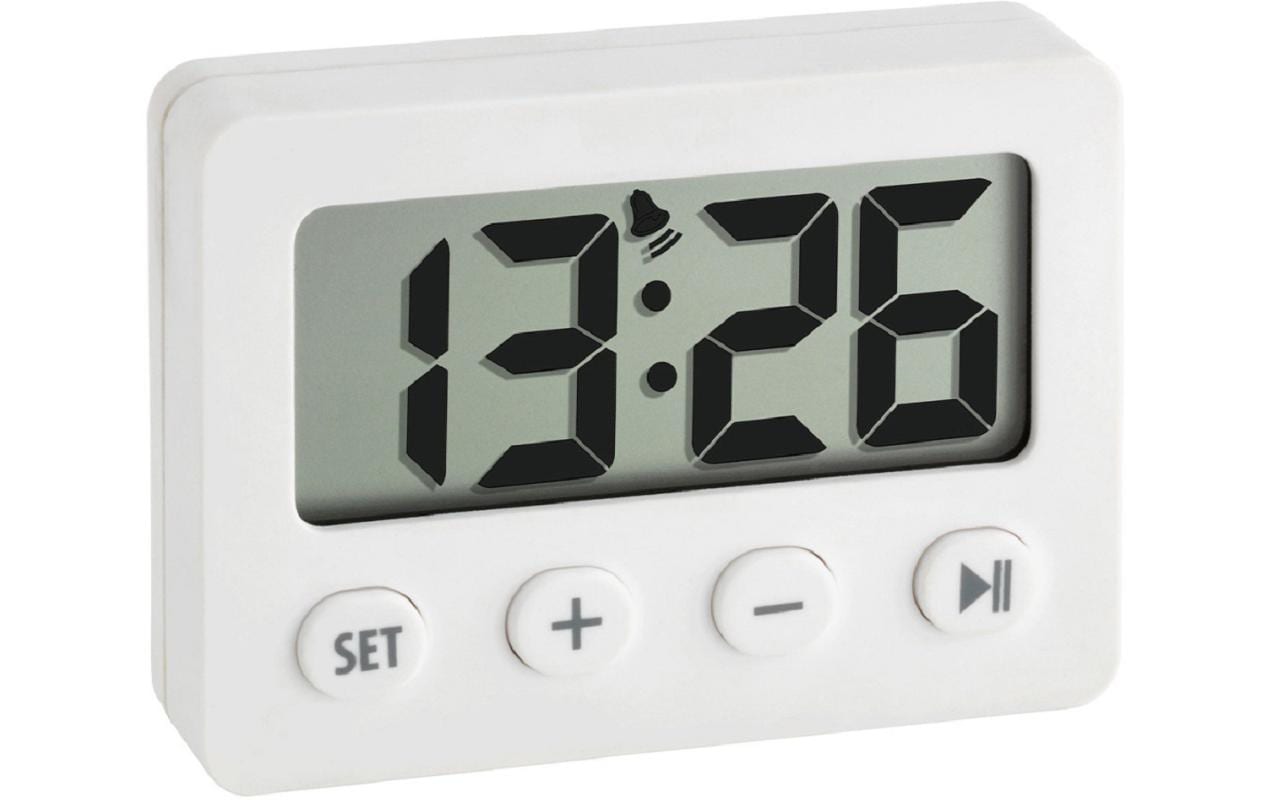 TFA-Dostmann TFA Dostmann Digitalwecker – 5,9 × 4,2 × 1,4 cm, weiss