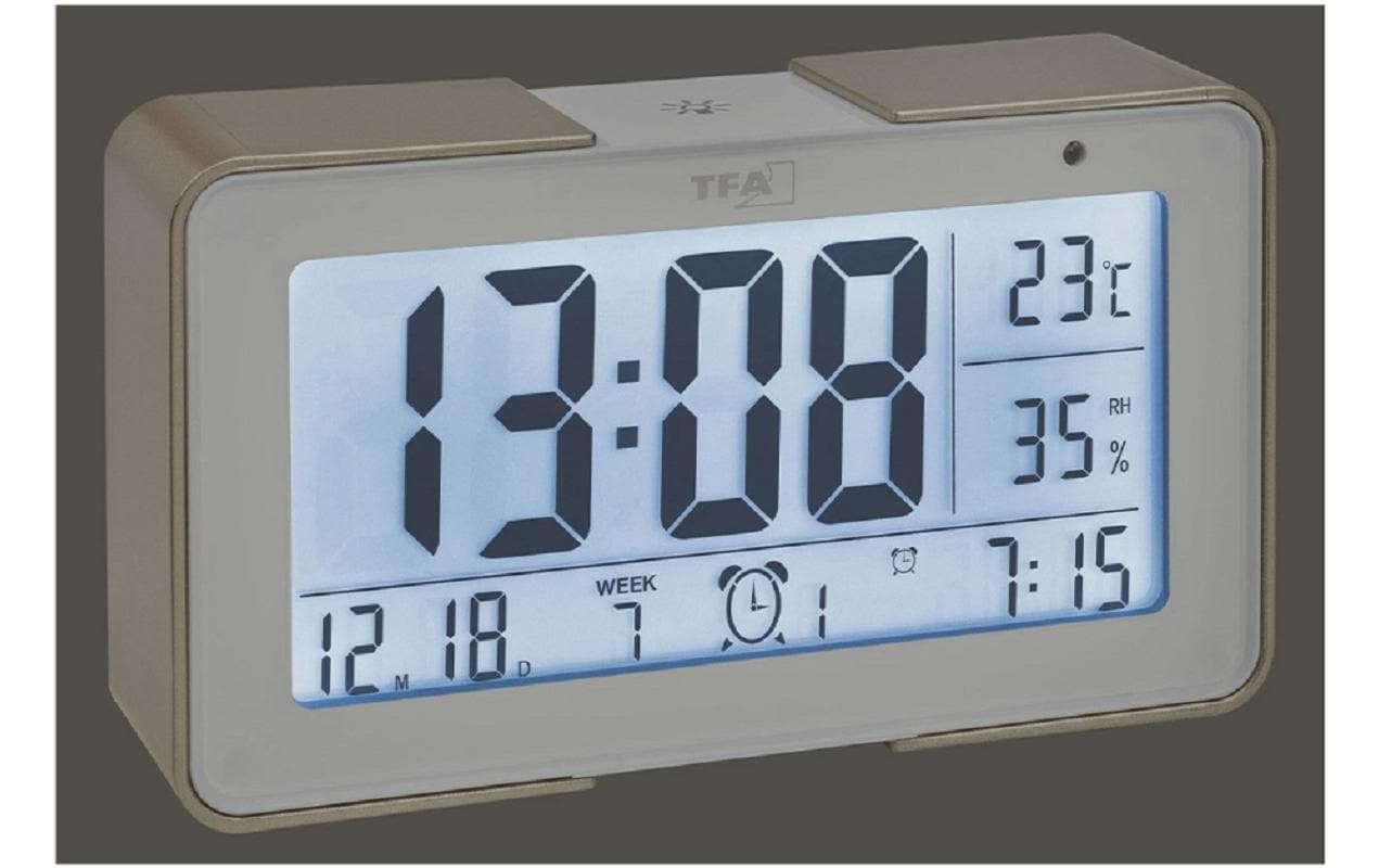 TFA-Dostmann TFA Dostmann Melody Digitalwecker – Funk, Thermometer, USB, 13,4 × 7,8 × 3,6 cm, weiss