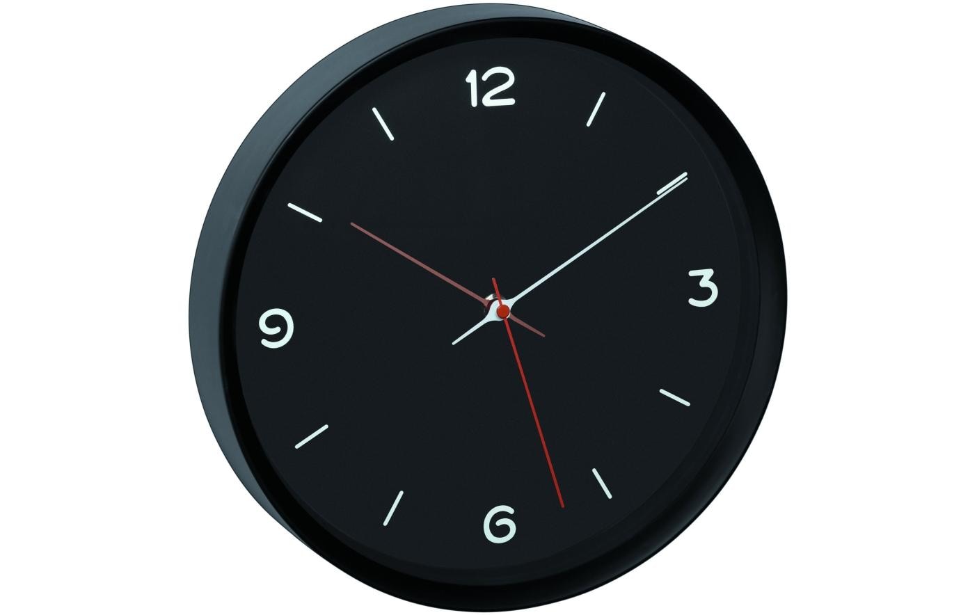 TFA-Dostmann TFA Dostmann Wanduhr – Analog, Ø 30,9 cm, Schwarz, Kunststoff/Glas