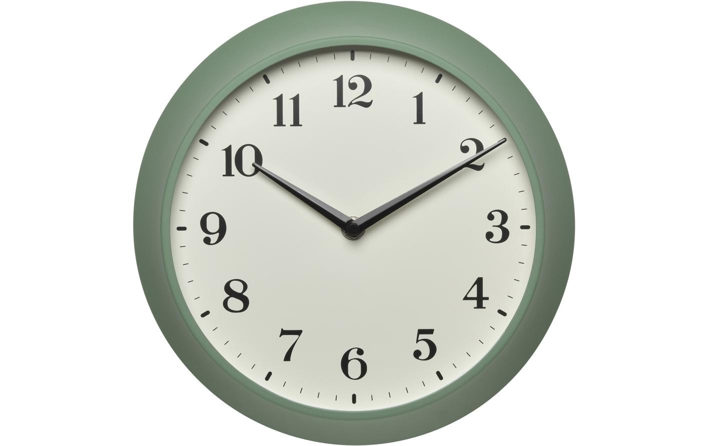 TFA-Dostmann TFA Dostmann Wanduhr – Funk, analog, Ø 27 cm, grün, Metall/Glas