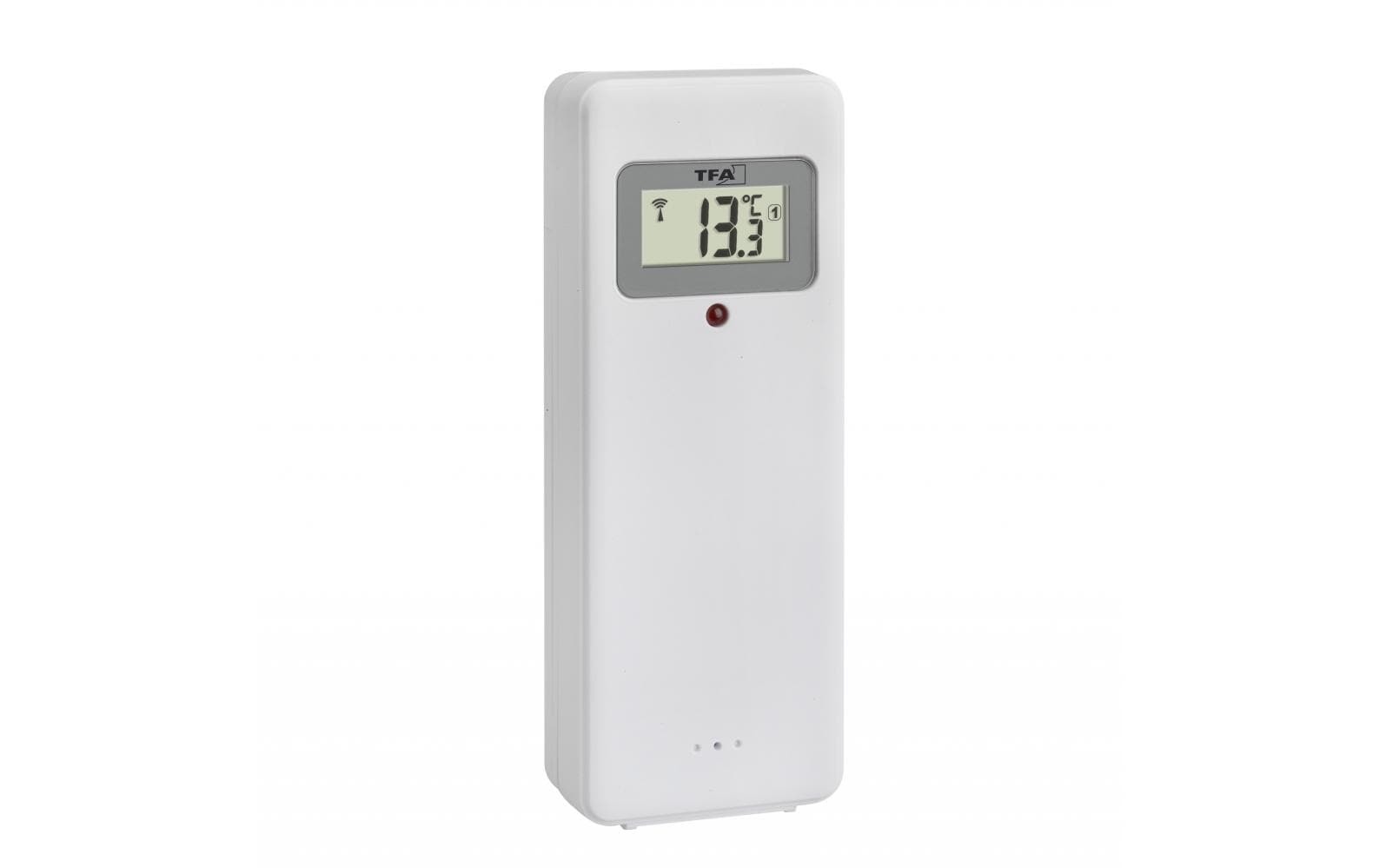 TFA-Dostmann TFA Dostmann Wanduhr – Digital, Funk, Thermometer, lautlos, 36 × 23,5 × 2,8 cm, schwarz, Kunststoff