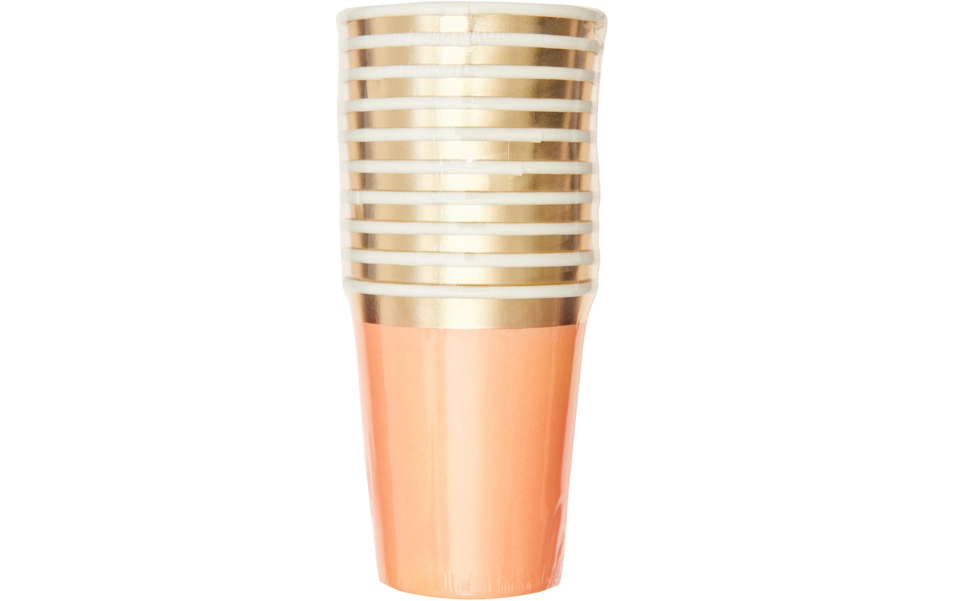 Rico Design Trinkbecher, Papier – 2,5 dl, Aprikose/Gold – 10 Stk.