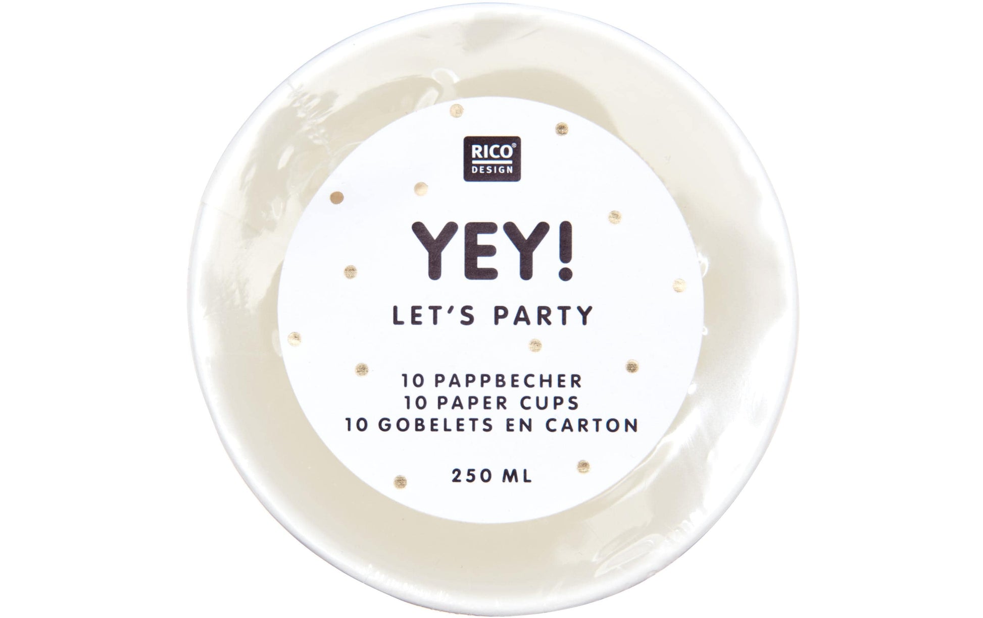 Rico Design Trinkbecher, Papier – 2,5 dl, Aprikose/Gold – 10 Stk.
