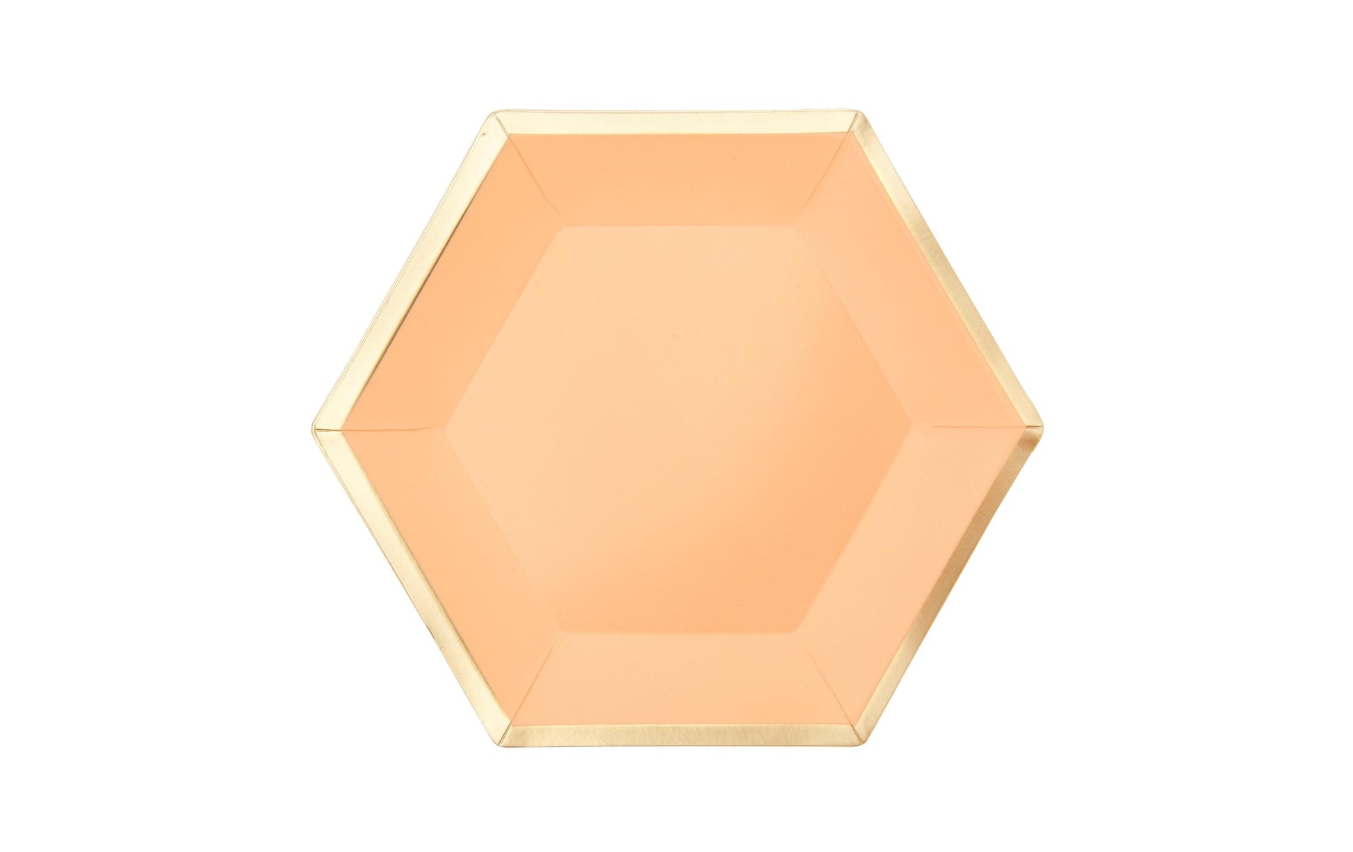 Rico Design Teller Sechseck, Papier/Karton – 16 × 13,5 cm, gold/orange – 10 Stk.