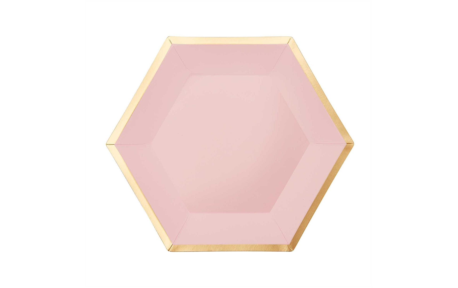Rico Design Teller, Papier/Karton Sechseck – 16 × 13,5 cm, gold/rosa – 10 Stk.