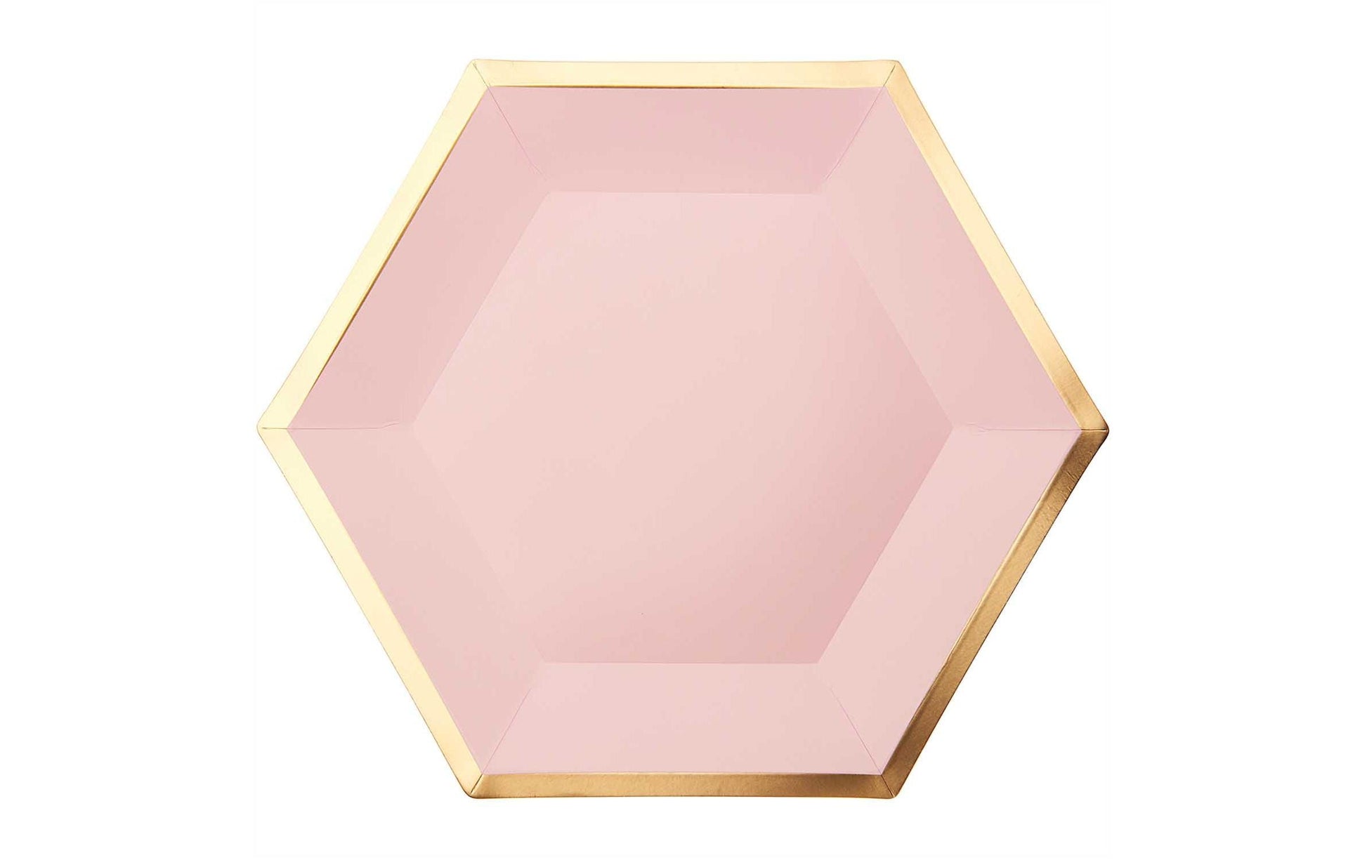 Rico Design Teller, Papier/Karton, Sechseck – 27 × 23,5 cm, Rosa/Gold – 10 Stk.
