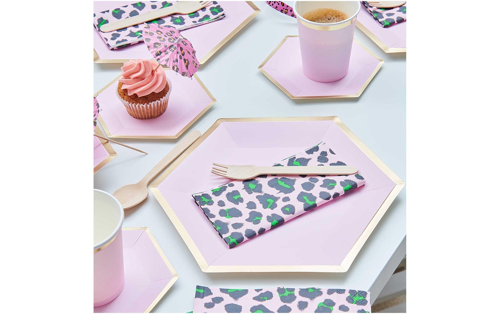 Rico Design Servietten Muster, 33 × 33 cm, rosa/grün – 20 Stk.
