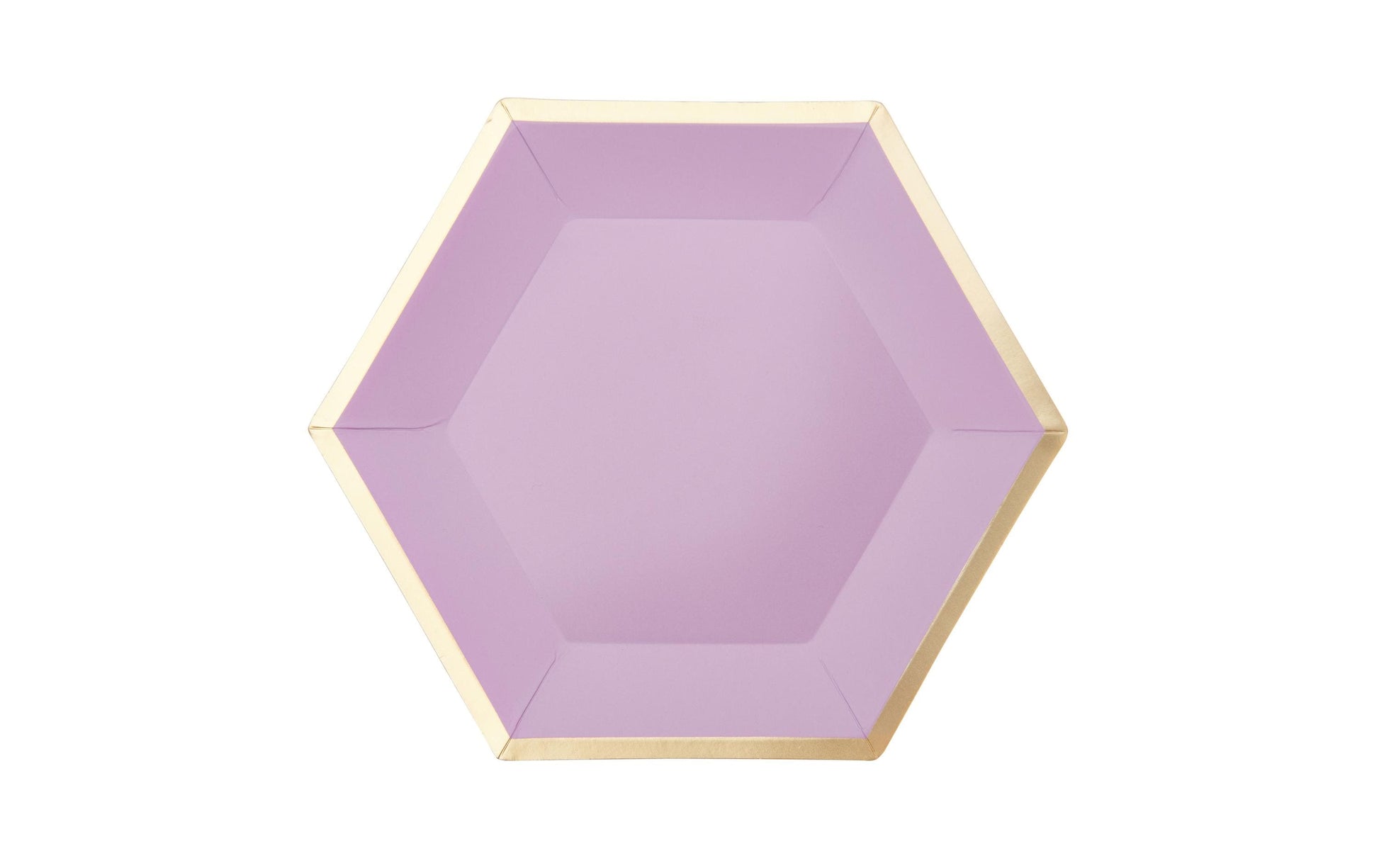 Rico Design Teller, Papier/Karton, sechseckig – 16 × 13,5 cm, Gold/Violett – 10 Stk.
