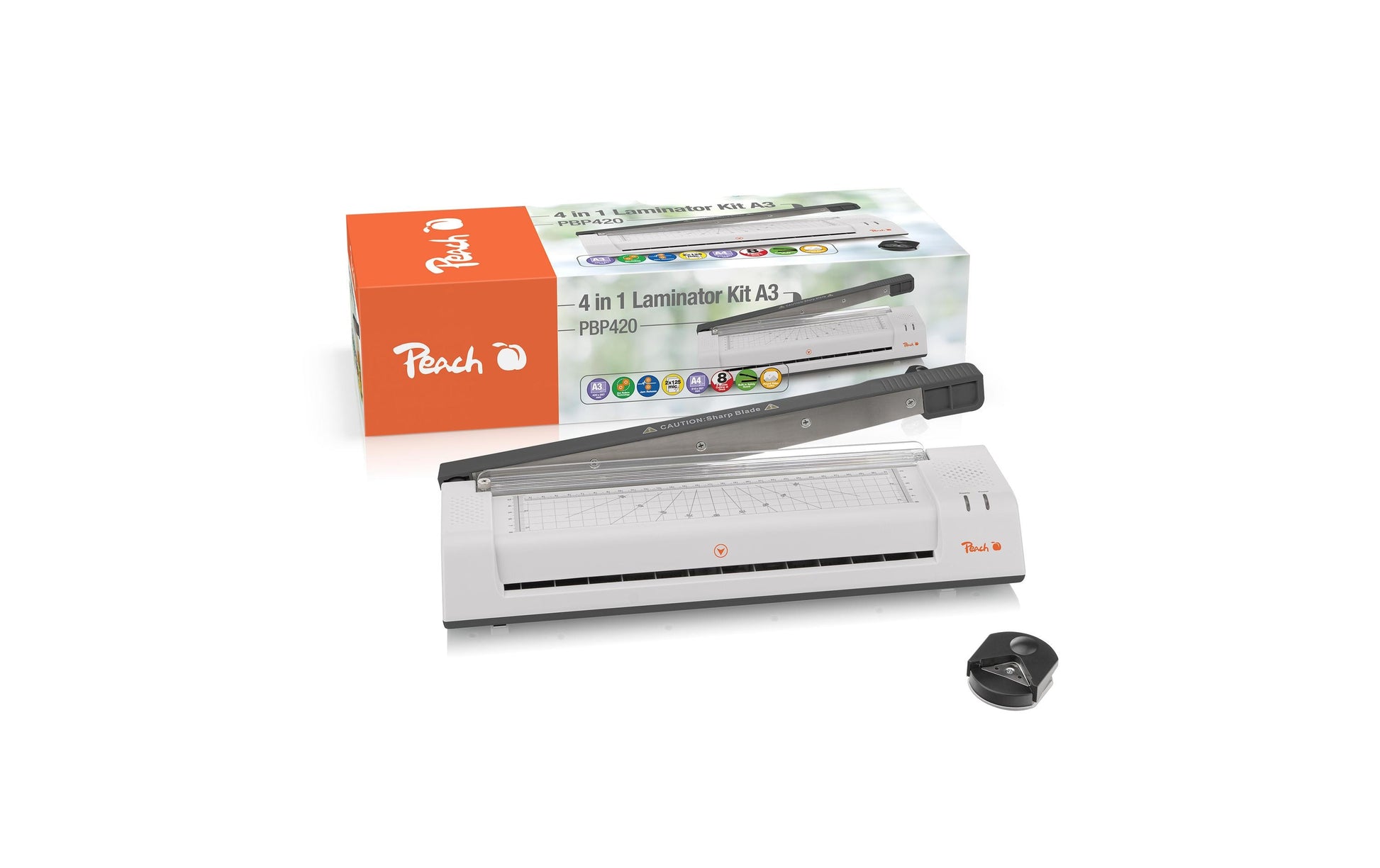 Peach PBP420 Laminiergerät A3 – Kalt-/Heisslaminator, bis 125 µm, 2 Rollen, 250 mm/min