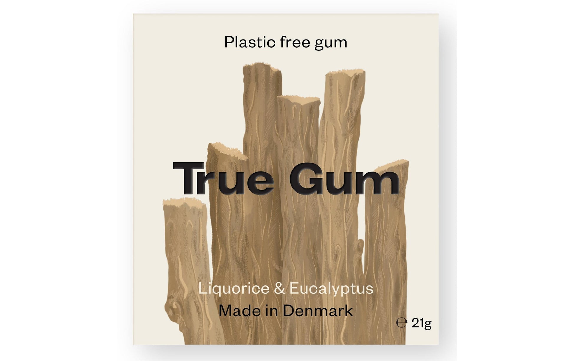 True Gum Kaugummi – Lakritz & Eukalyptus, zuckerfrei, vegan – 21 g