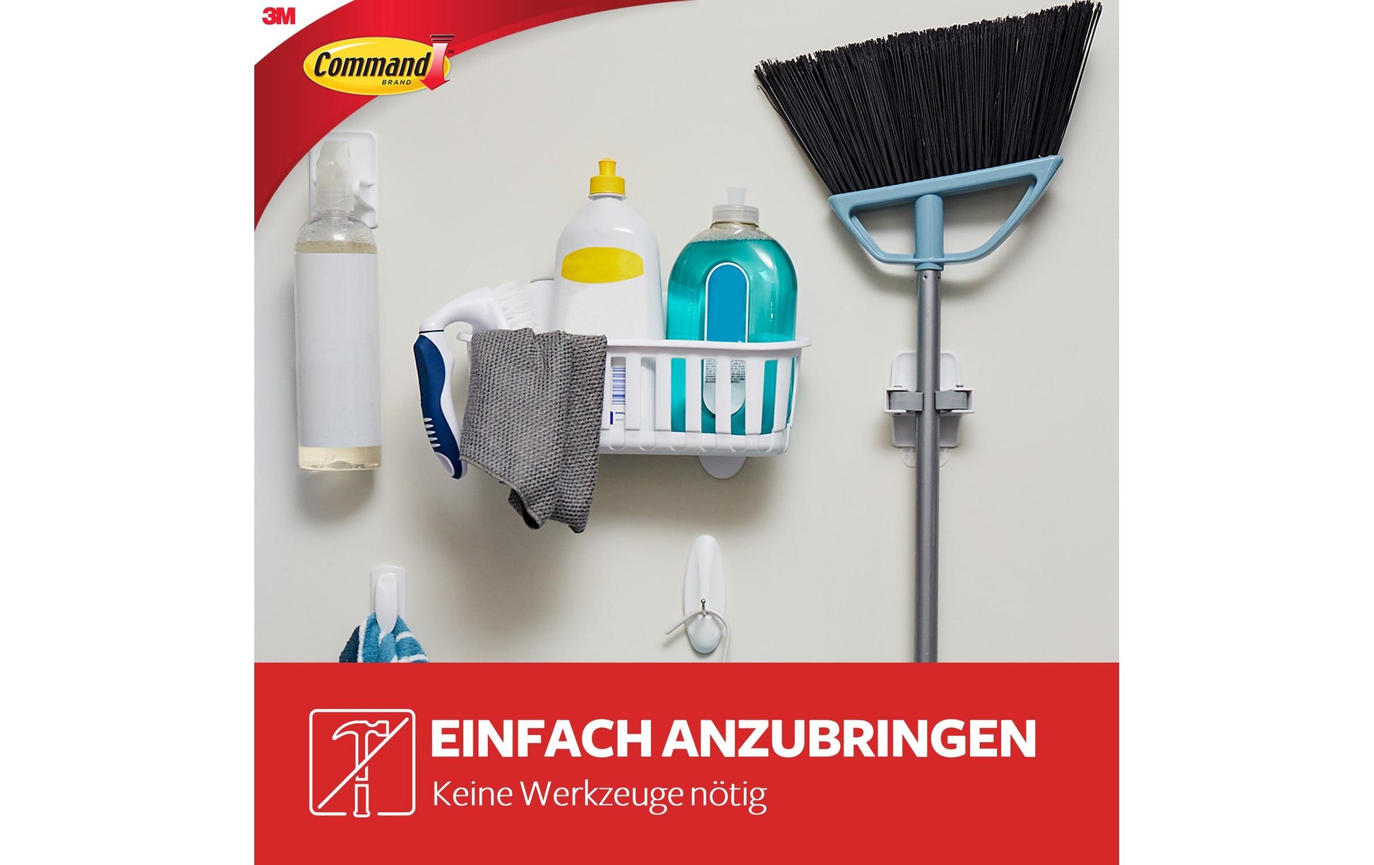 Command Besenhalter – Weiss, für Besen, Mopps