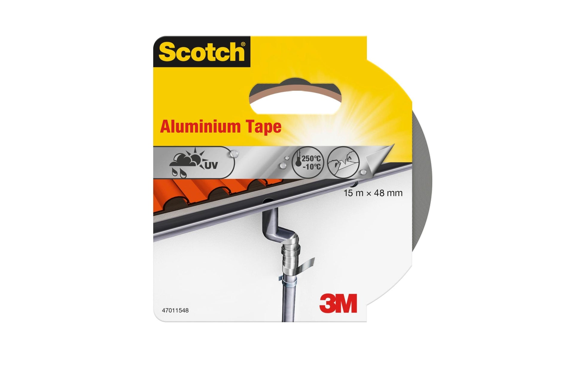 3M Alu-Klebeband – 48 mm × 15 m, silber, hitzebeständig, für Innen- & Aussenbereich