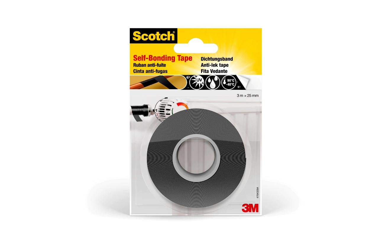 3M Scotch Doppelseitiges Klebeband – 25 mm × 3 m, schwarz, stark haftend, 1 Stück