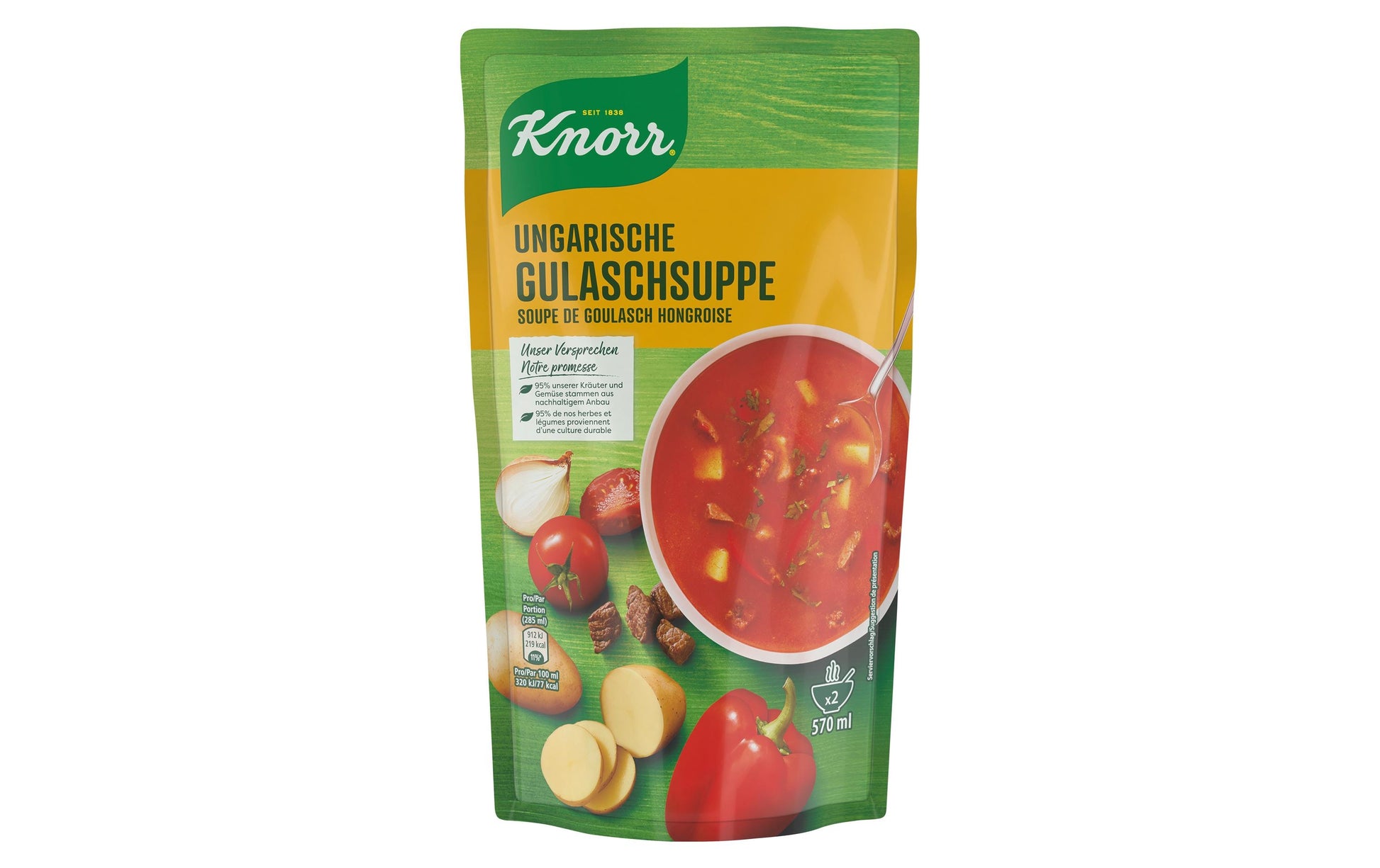 Knorr Ungarische Gulaschsuppe Beutel – 570 ml