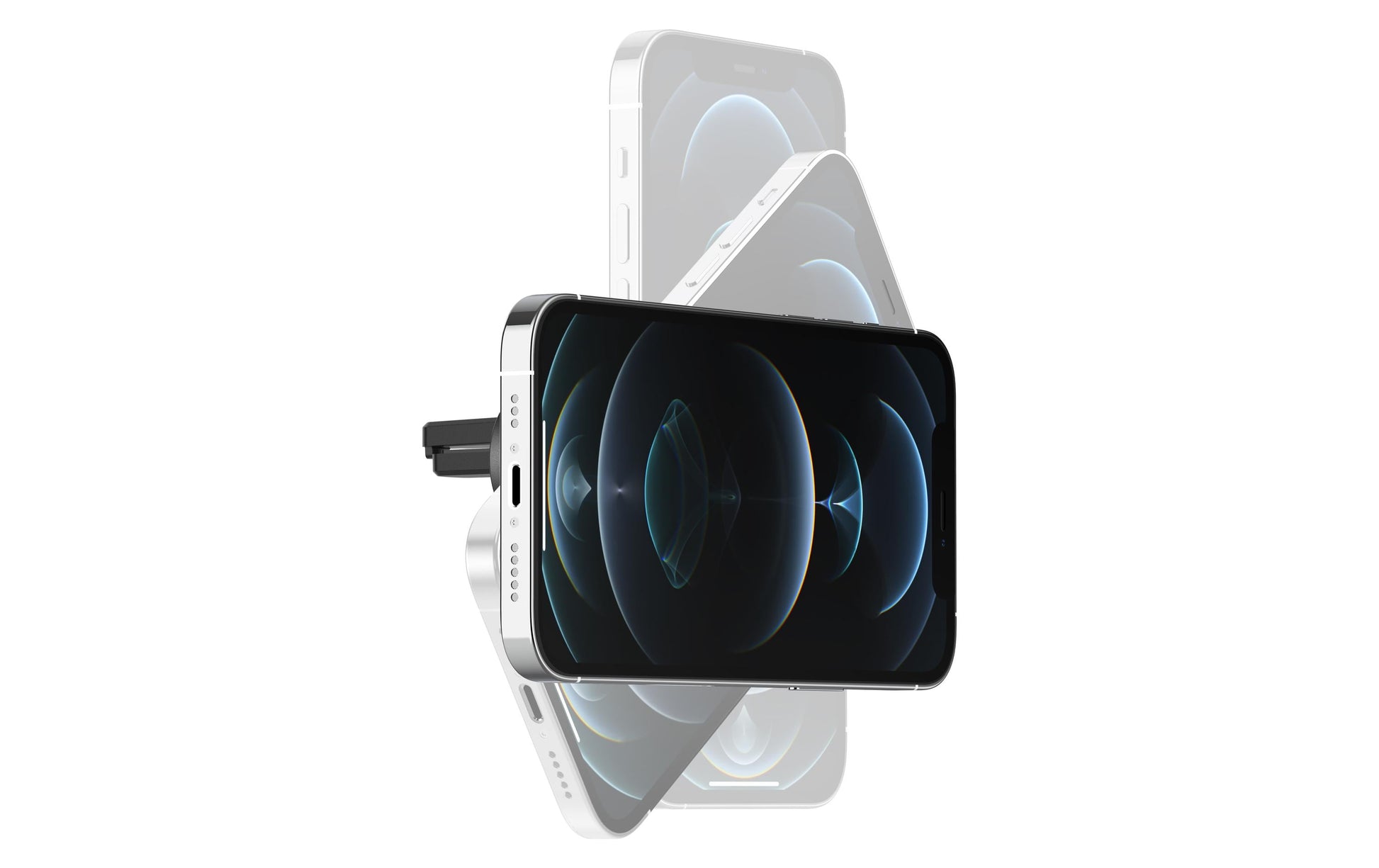 OtterBox MagSafe Auto-Lüftungshalterung – Auto-Halterung – Lüftungsschlitz, drehbar – für iPhone 12 mini – Schwarz