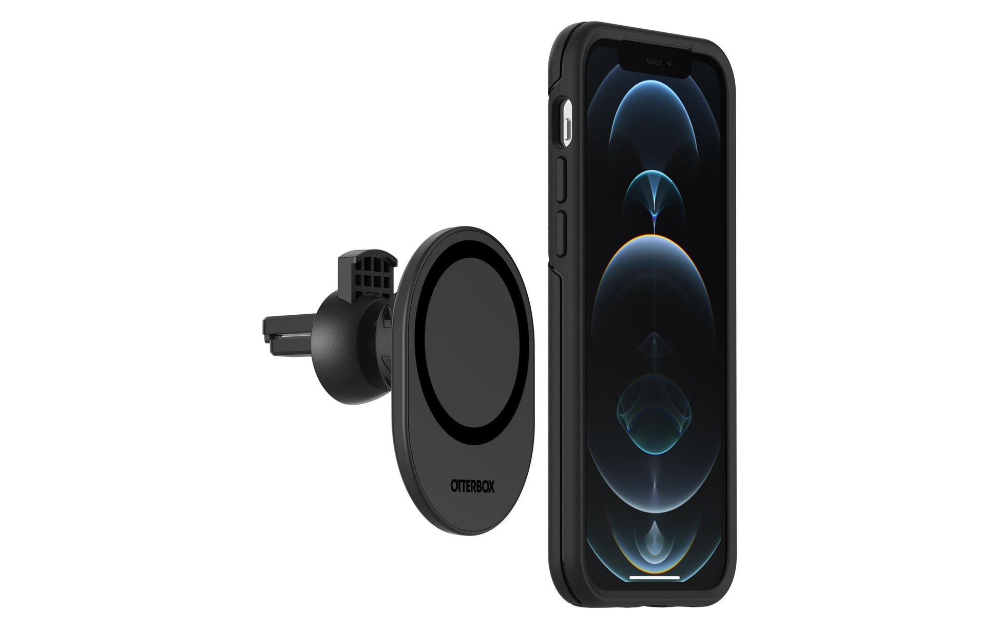 OtterBox MagSafe Auto-Lüftungshalterung – Auto-Halterung – Lüftungsschlitz, drehbar – für iPhone 12 mini – Schwarz