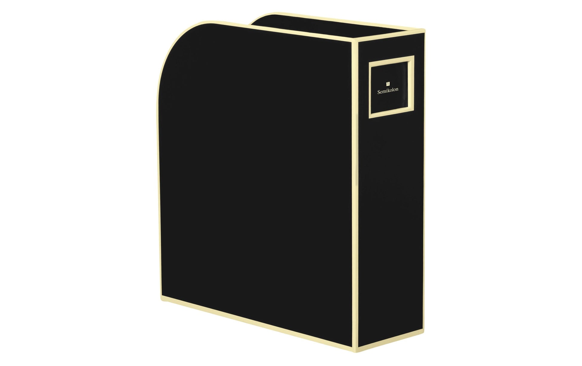 Semikolon Stehsammler – für A4, schwarz, Karton, B 105 × H 310 × T 260 mm