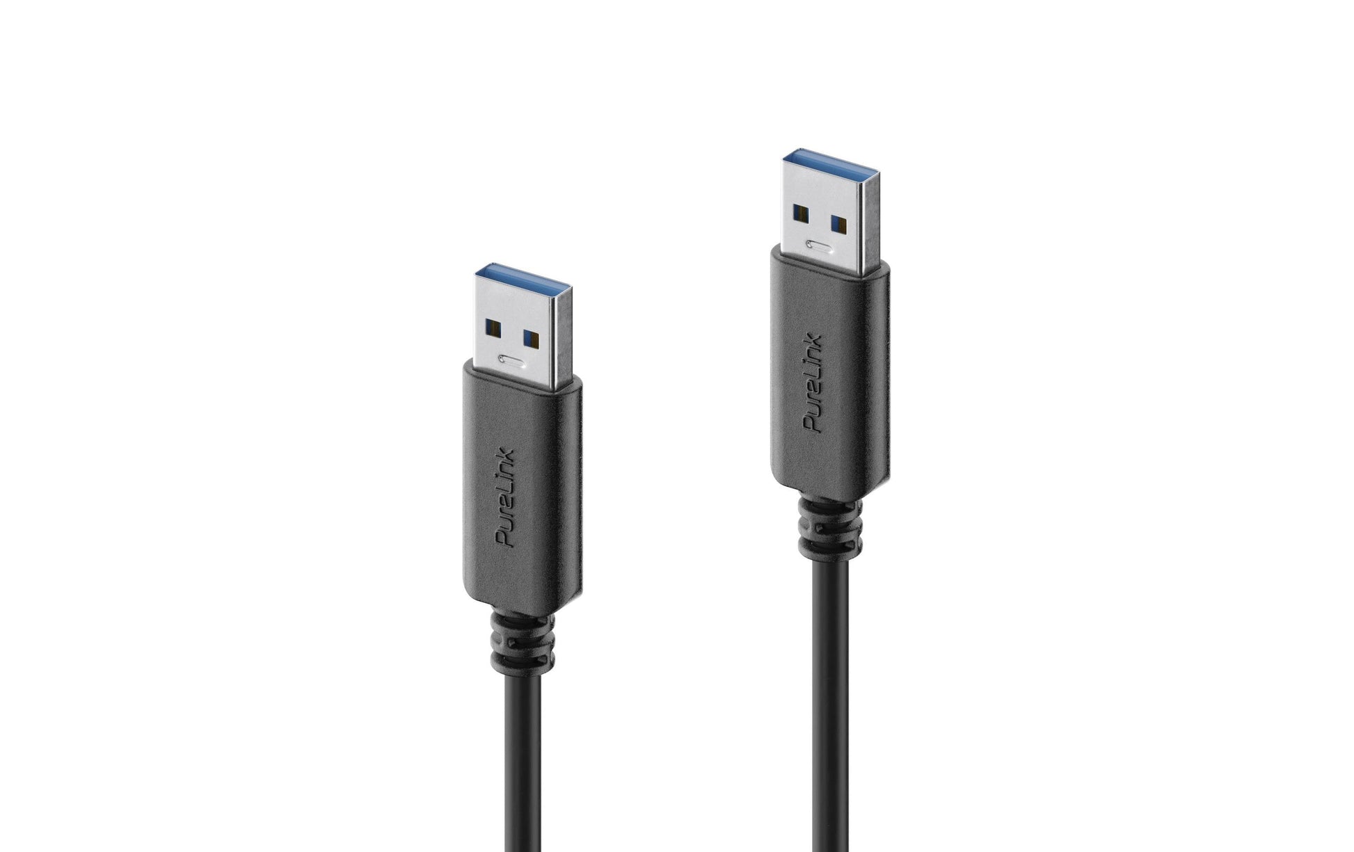 PureLink USB-A auf USB-A Kabel – USB 3.2 Gen 2 (10 Gbit/s) – 2 m – Goldstecker, PVC – Schwarz