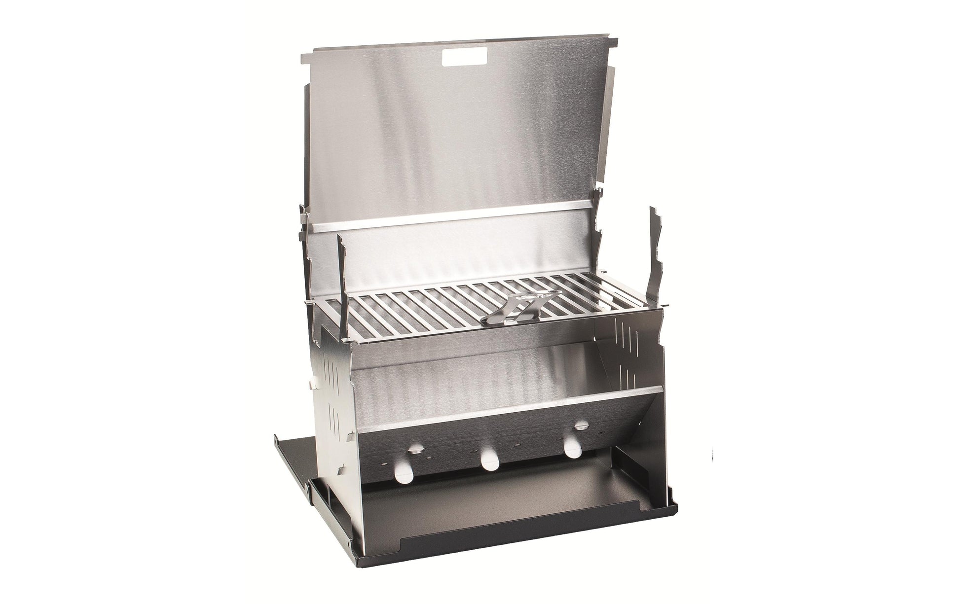Fennek Camping-Grill DFW0010.66.001 – Holzkohle, tragbar, 27×18,3 cm Grillfläche – silber