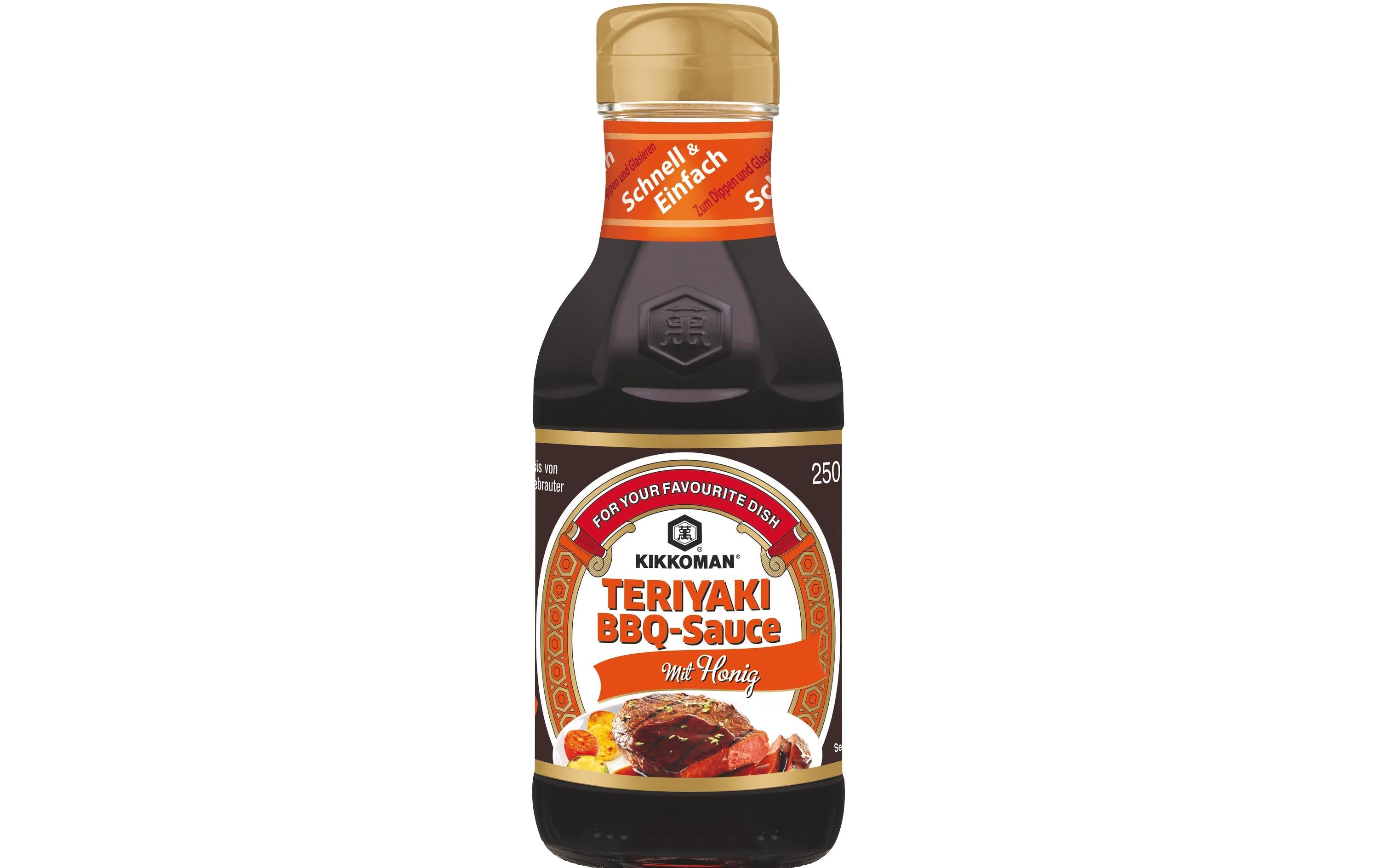 Kikkoman BBQ-Sauce Teriyaki mit Honig – 250 ml