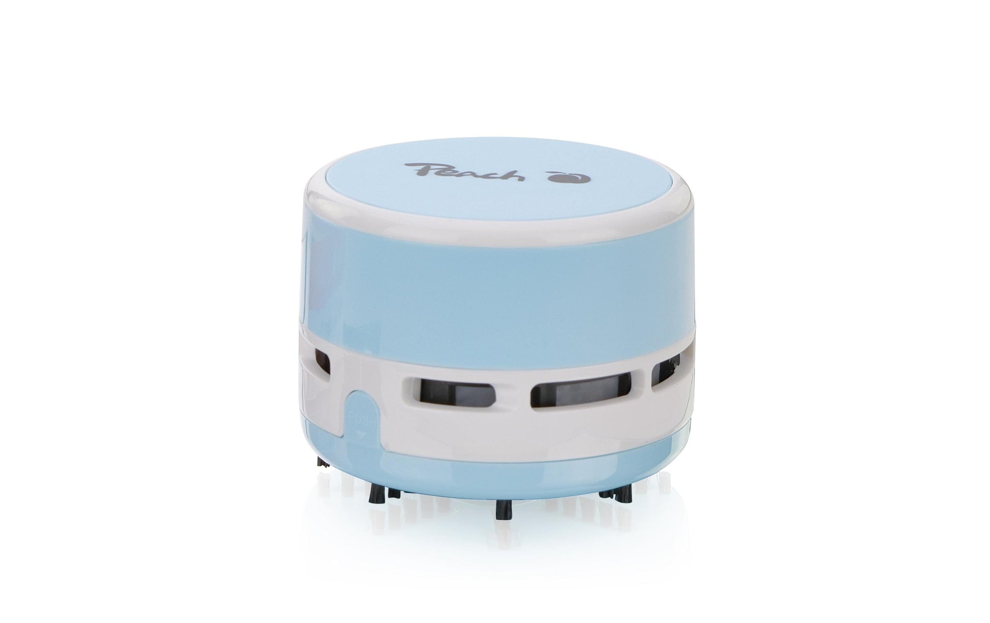 Peach Mini-Tischstaubsauger PA105 – Akku (2× AA), Ø 80 mm × 65 mm