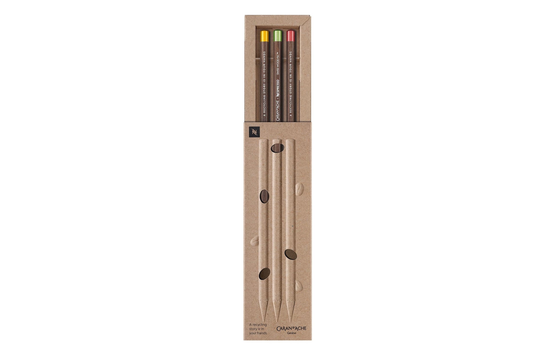 Caran d-Ache Caran d’Ache, Swiss Wood Nespresso Edition 4, Bleistift, 3B, Mine Ø 3 mm – 3er-Set