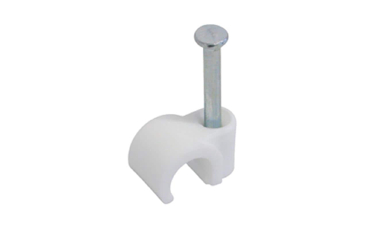 Steffen Kabelhalter mit Nagel, Ø bis 10 mm, 25er-Pack – weiss