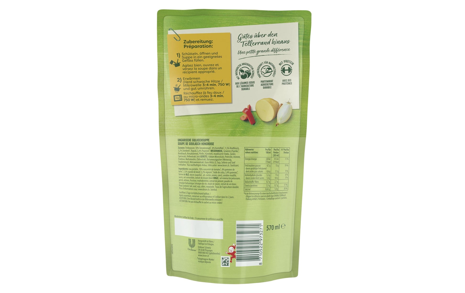Knorr Ungarische Gulaschsuppe Beutel – 570 ml