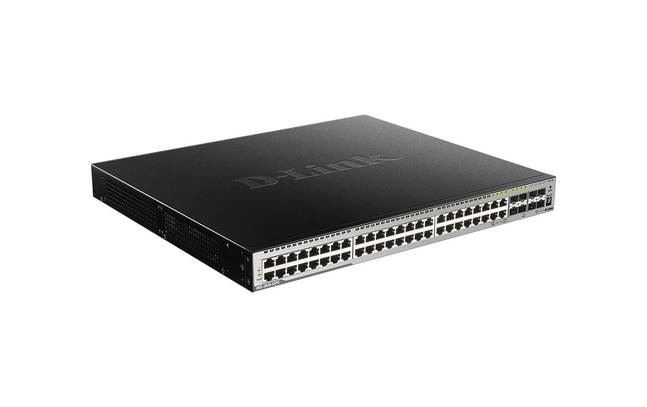 D-Link DGS-3630-52PC/SI/E – Managed Switch – 52×GbE, L3, PoE, 1U