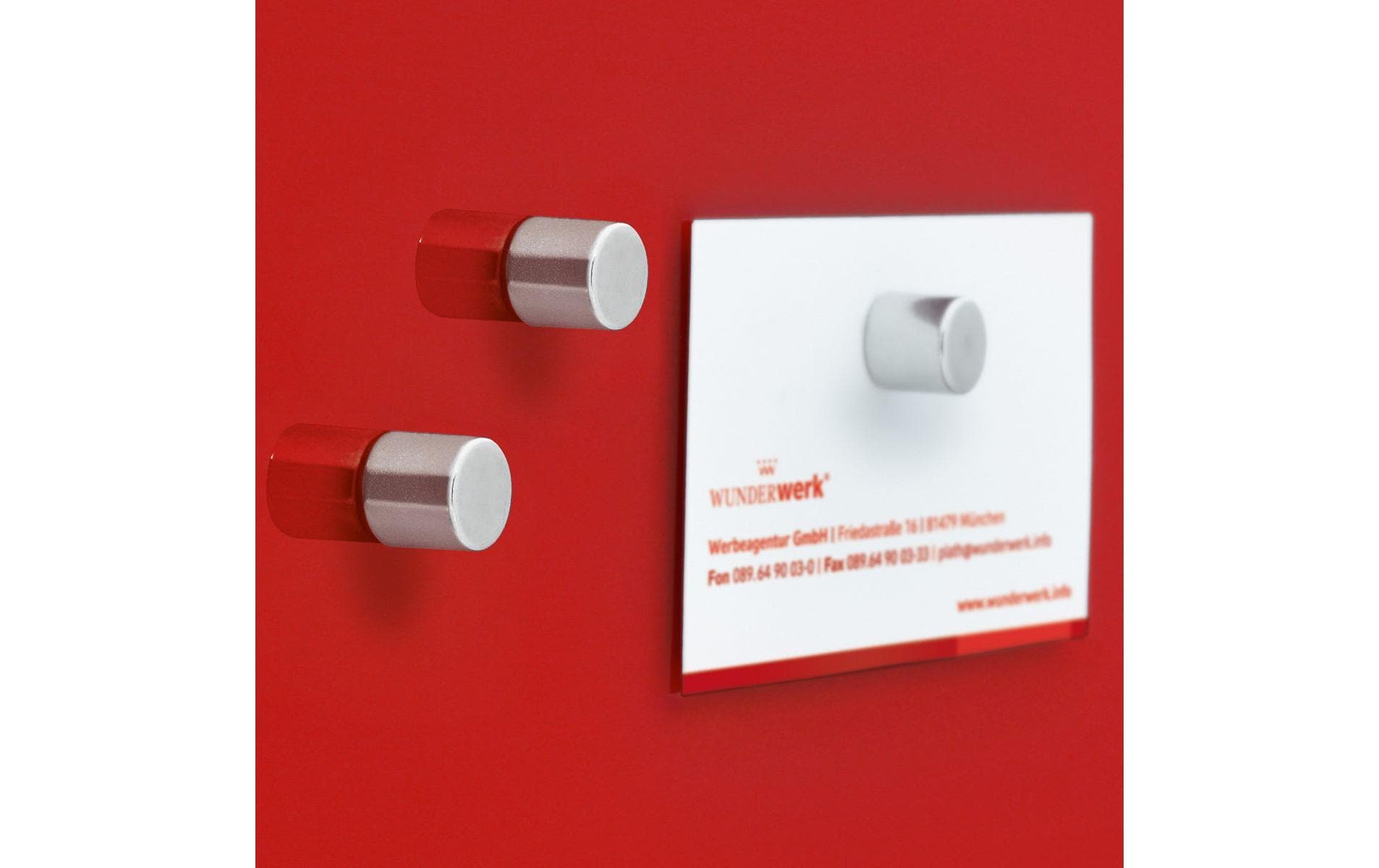 Sigel Zylindermagnet – Silber – Ø 10 mm, H 10 mm, 10 Stück – für Glas-Magnetboards – Stahl