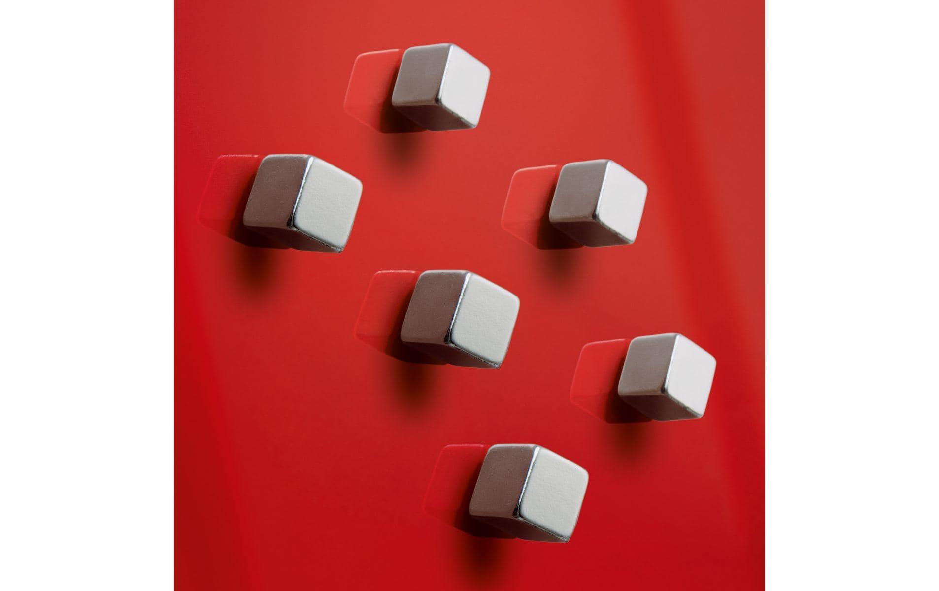 Sigel Magnetwürfel – silber – 10 × 10 × 10 mm, 6 Stück, Stahl