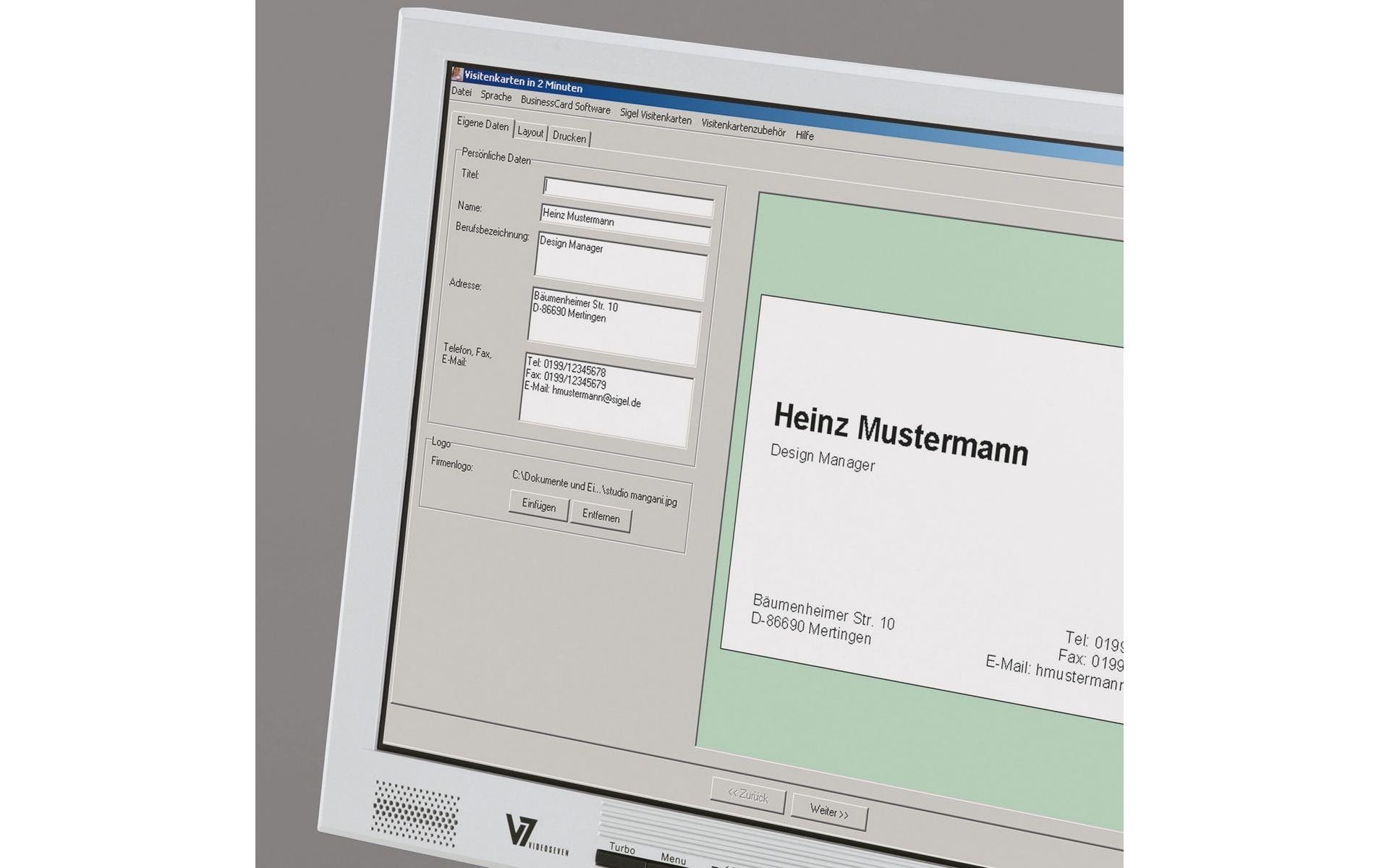 Sigel Visitenkarten, 85 × 55 mm – für Laser/Inkjet/Kopierer – A4, 10 pro Blatt – 100 Karten – FSC-zertifiziert