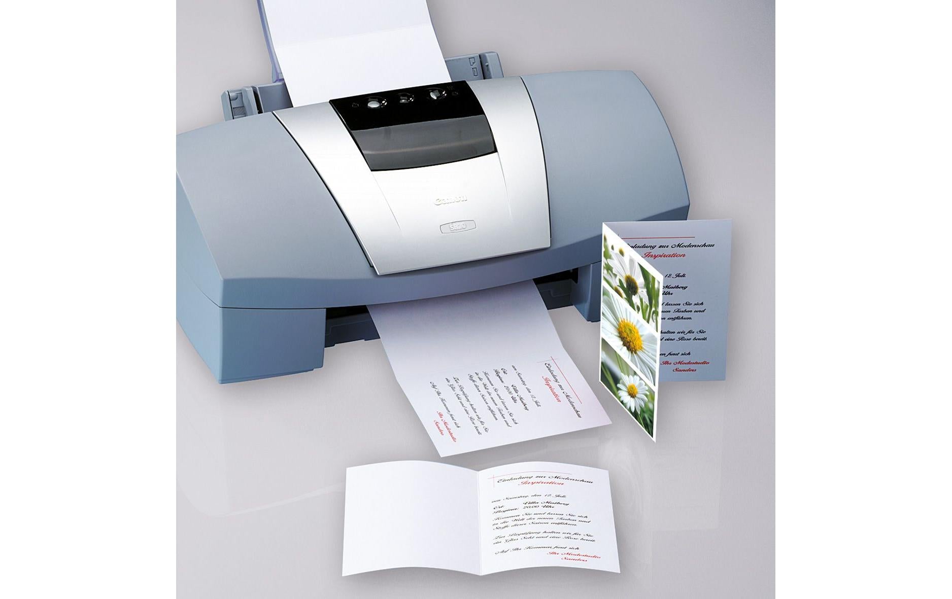 Sigel Faltkarten A5 (148 × 210 mm), 185 g/m², hochweiss, Edelkarton, vorgefalzt – für Inkjet, Laser, Kopierer