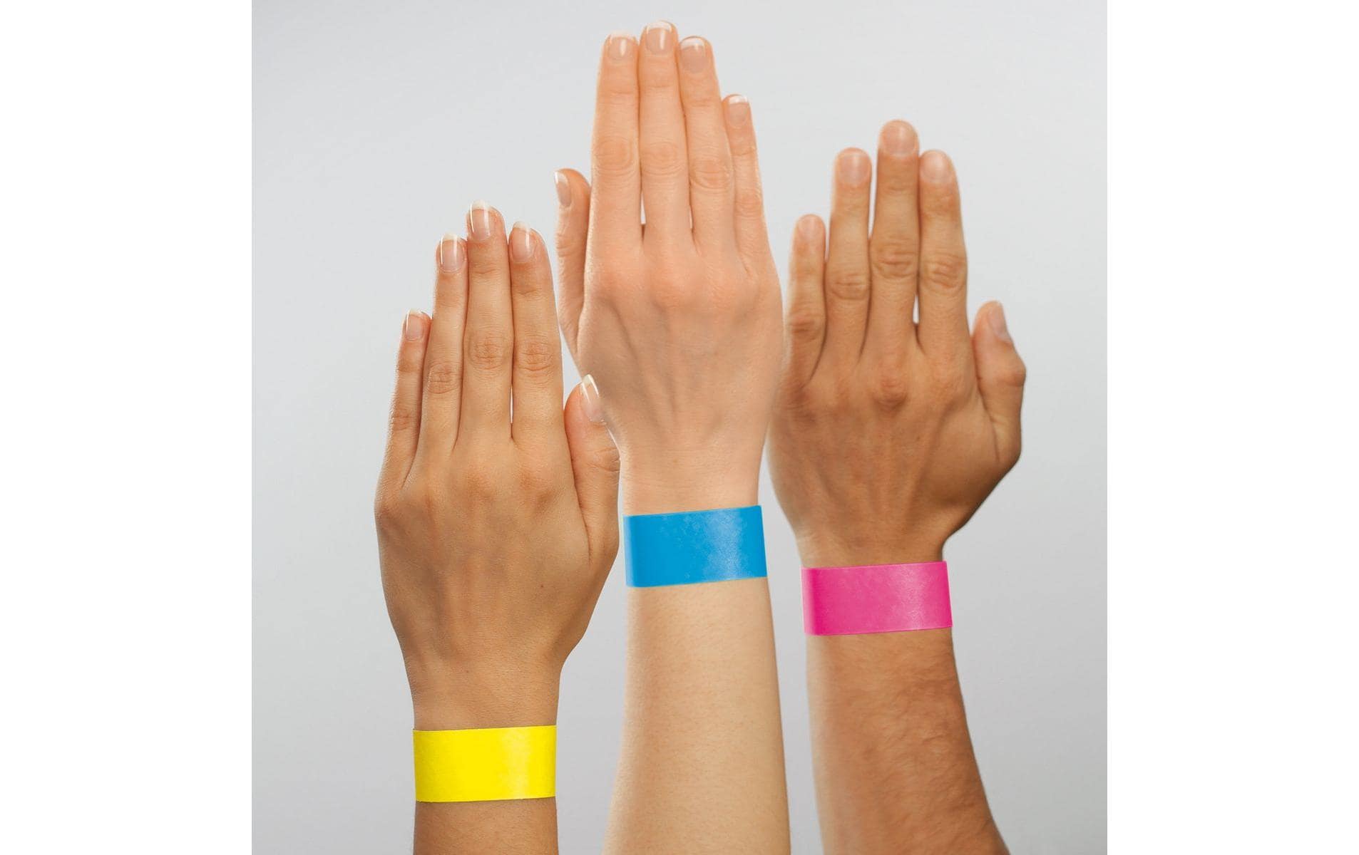Sigel Event-Armband – 25 × 255 mm, neonpink, Kunststoff, fortlaufend nummeriert – 120 Stk