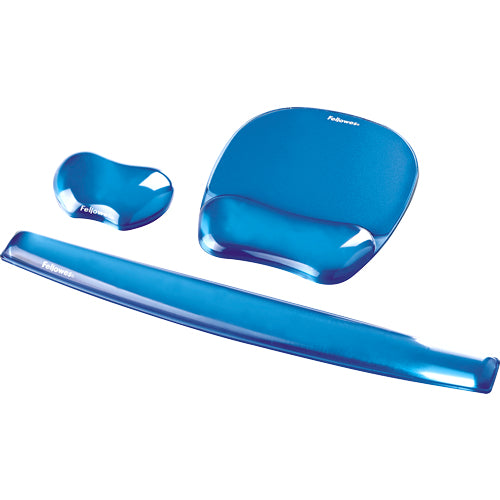 Fellowes Mausmatte mit Handgelenkauflage – für Maus – Gel, abwaschbar – 202×230×15 mm – blau